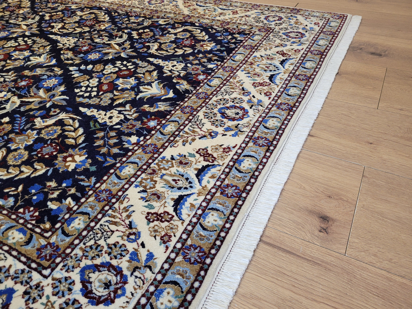 Nain Teppich Korkwolle mit Seide feine Handknüpfung