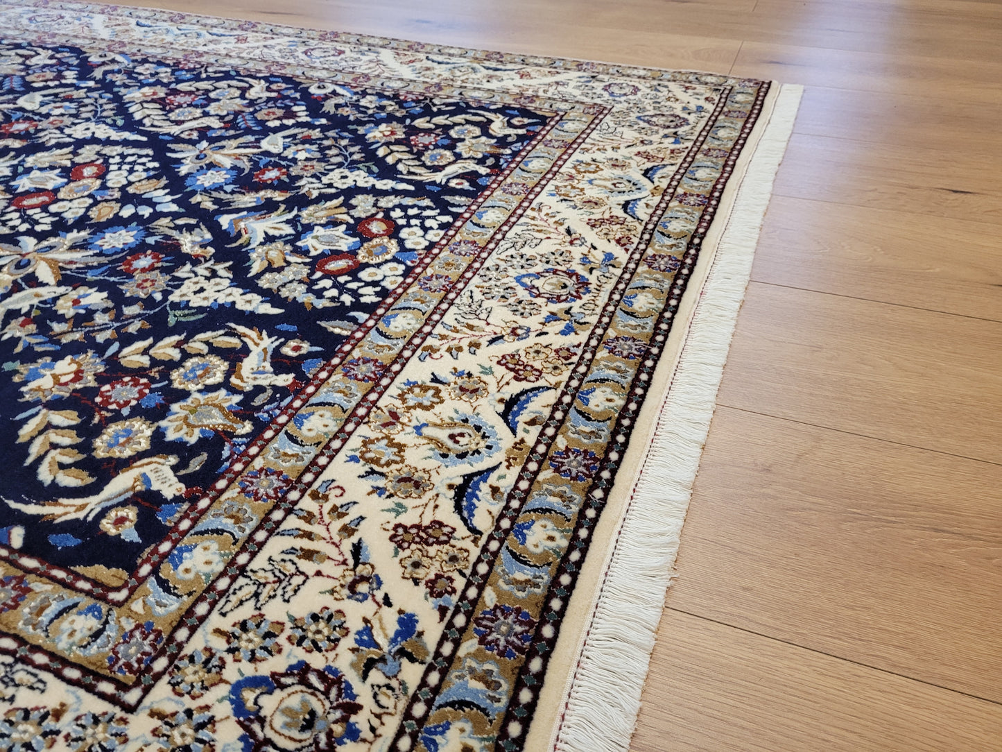 Nain Teppich Korkwolle mit Seide feine Handknüpfung