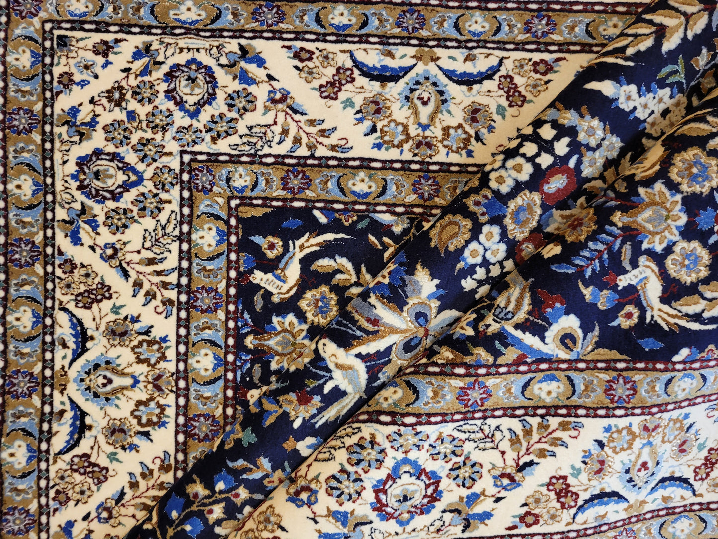 Nain Teppich Korkwolle mit Seide feine Handknüpfung