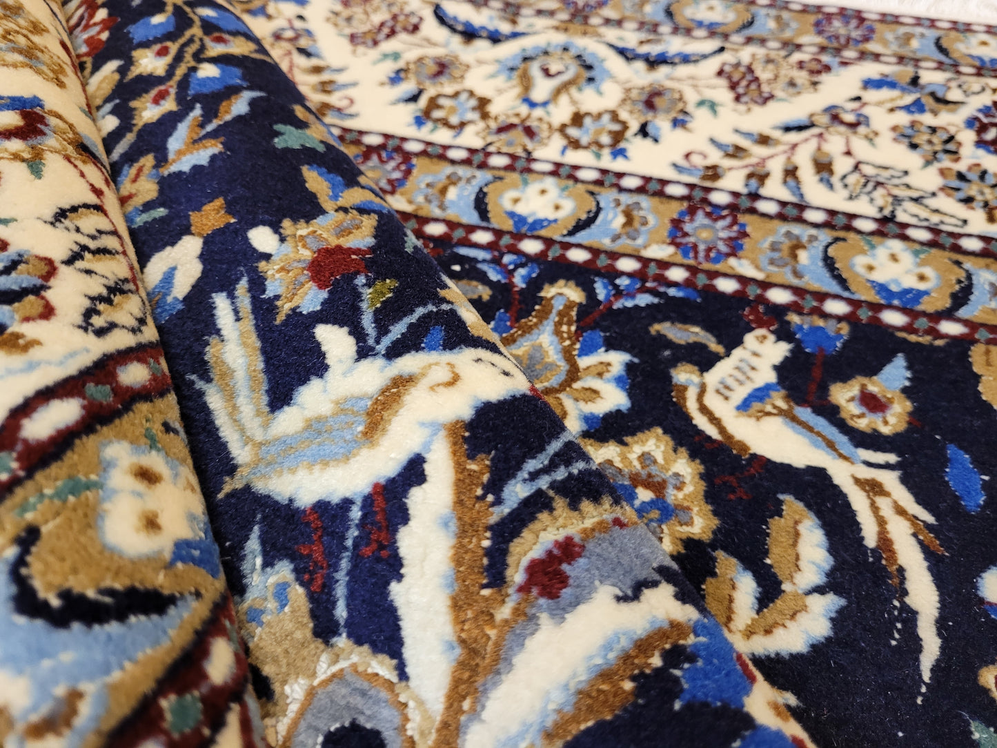 Nain Teppich Korkwolle mit Seide feine Handknüpfung