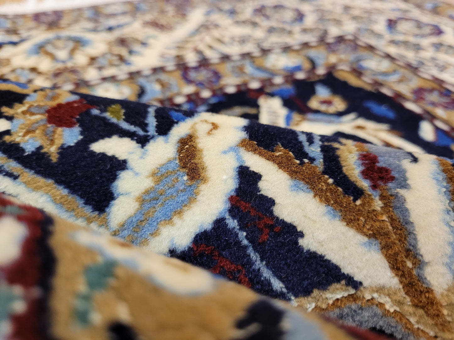 Nain Teppich Korkwolle mit Seide feine Handknüpfung