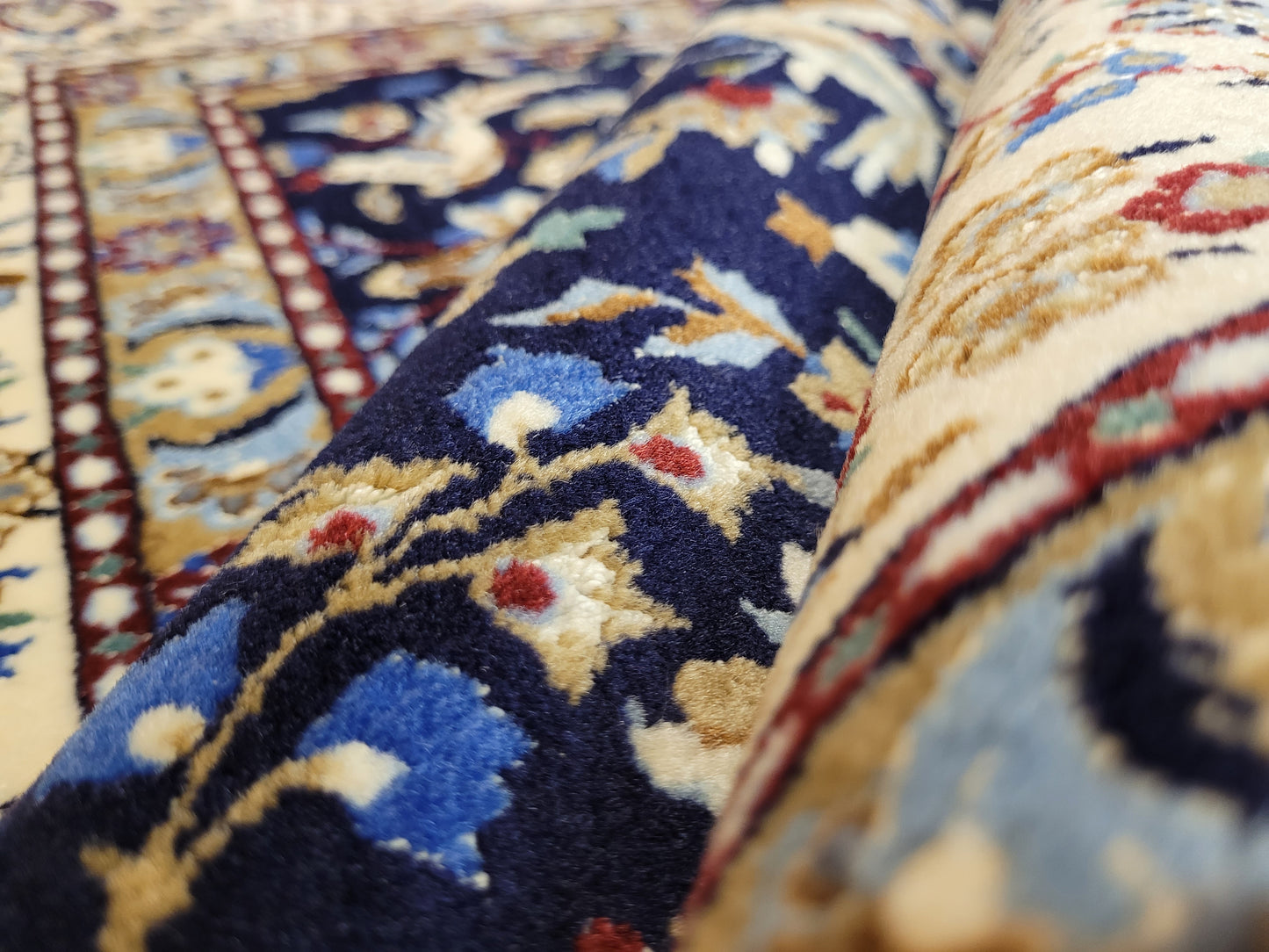 Nain Teppich Korkwolle mit Seide feine Handknüpfung