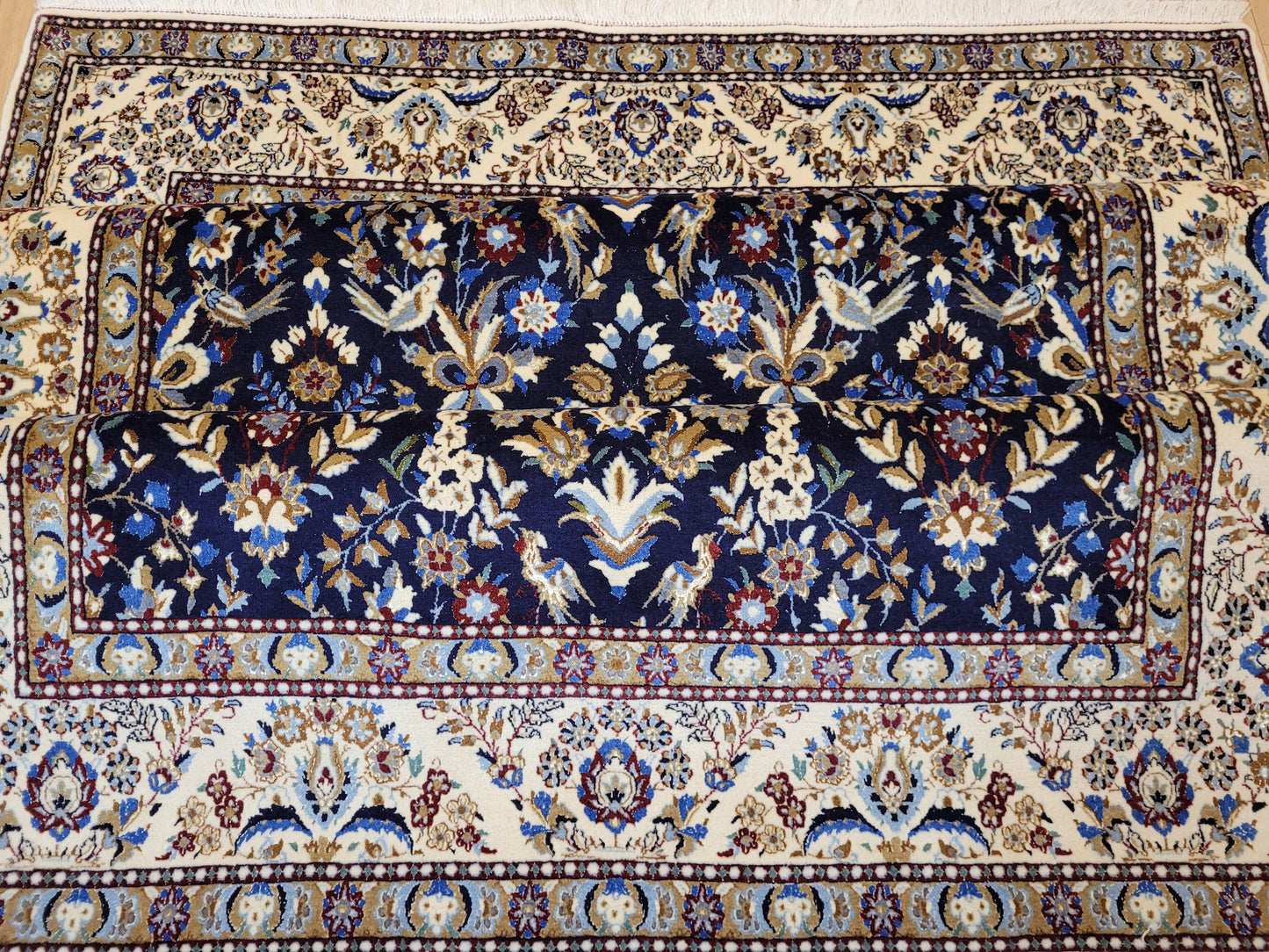 Nain Teppich Korkwolle mit Seide feine Handknüpfung