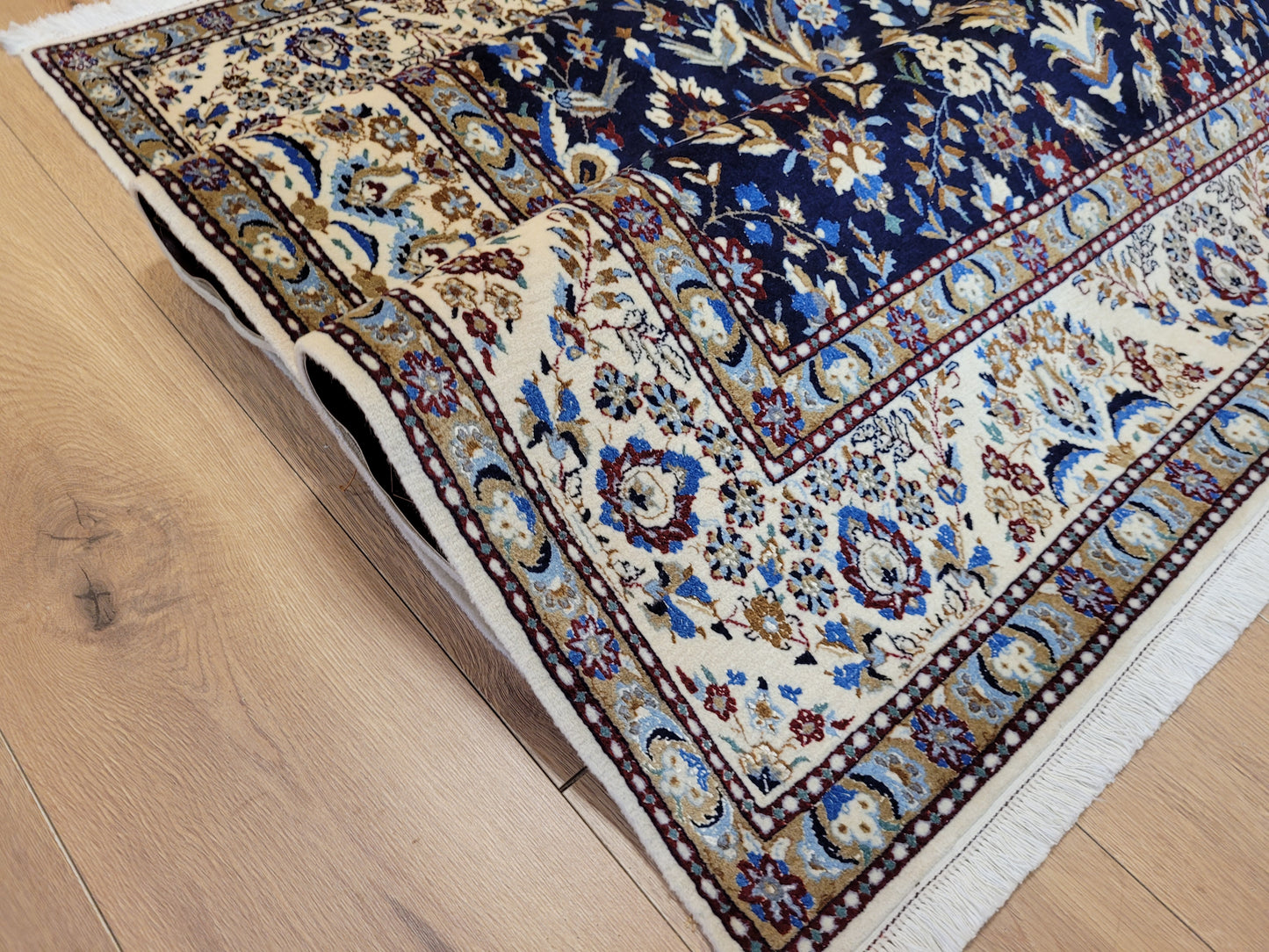 Nain Teppich Korkwolle mit Seide feine Handknüpfung