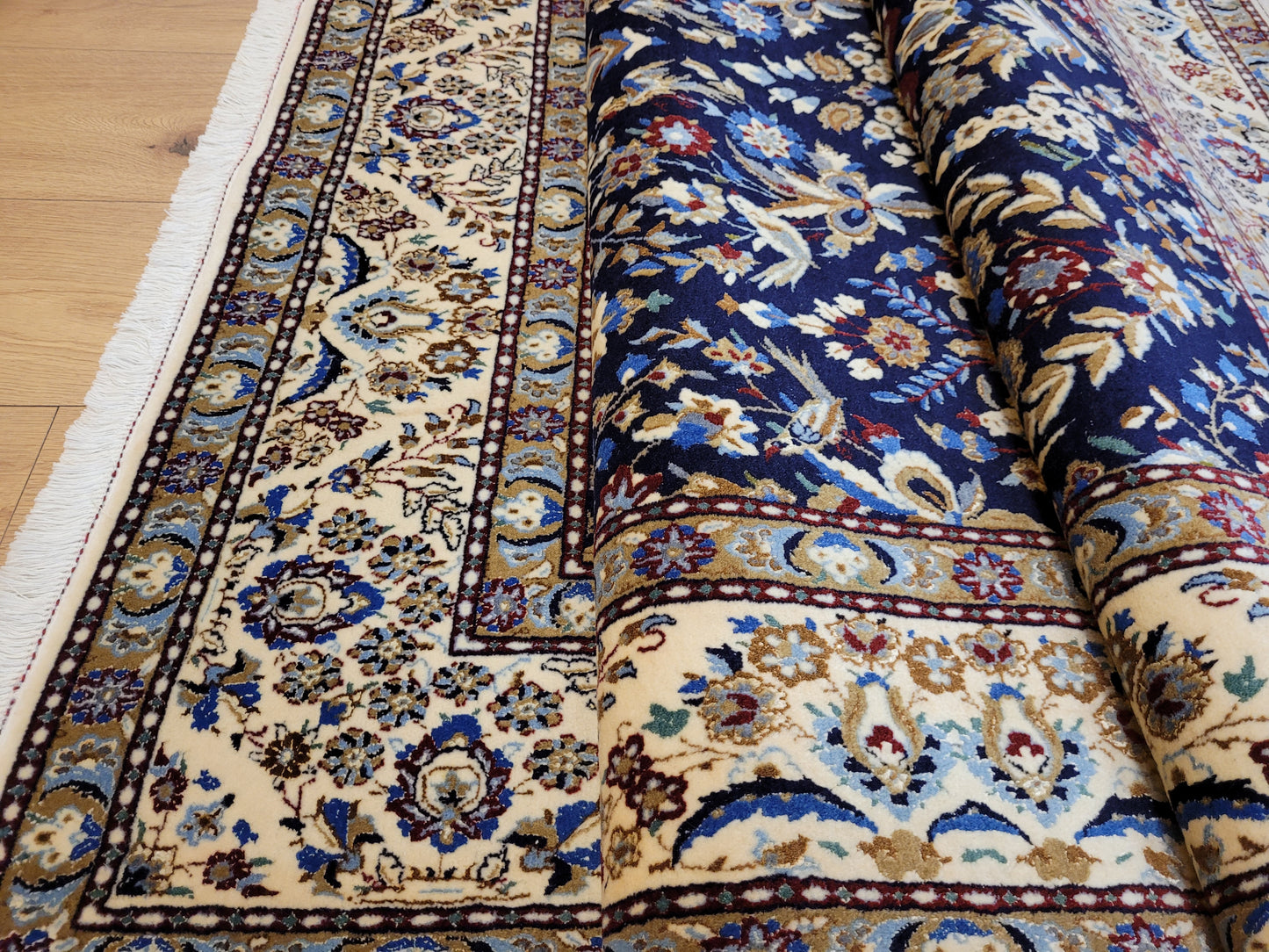 Nain Teppich Korkwolle mit Seide feine Handknüpfung