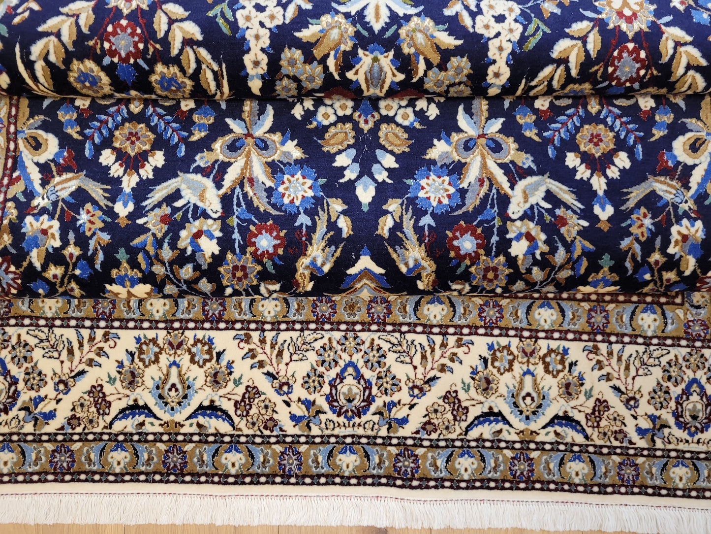 Nain Teppich Korkwolle mit Seide feine Handknüpfung