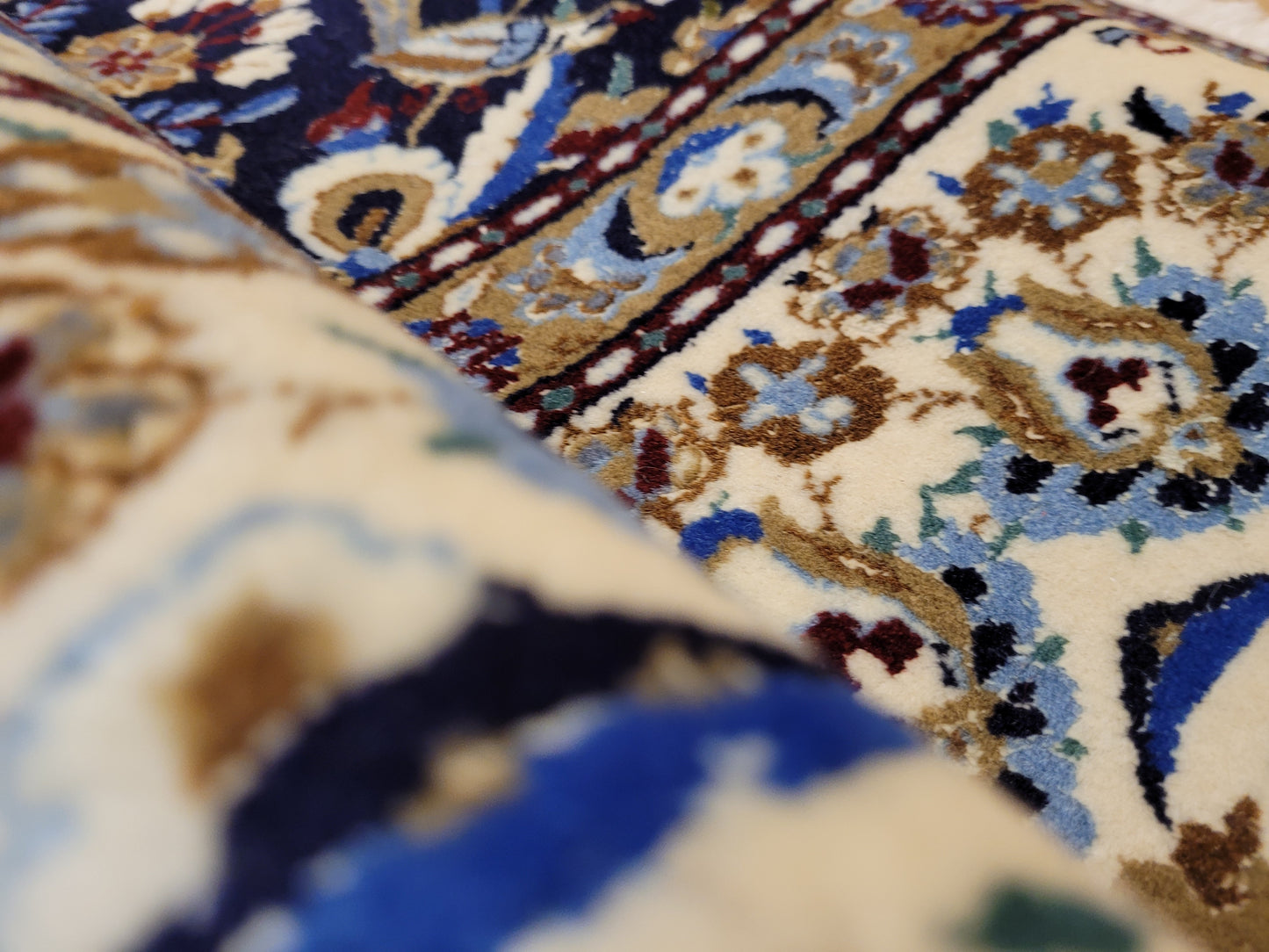 Nain Teppich Korkwolle mit Seide feine Handknüpfung