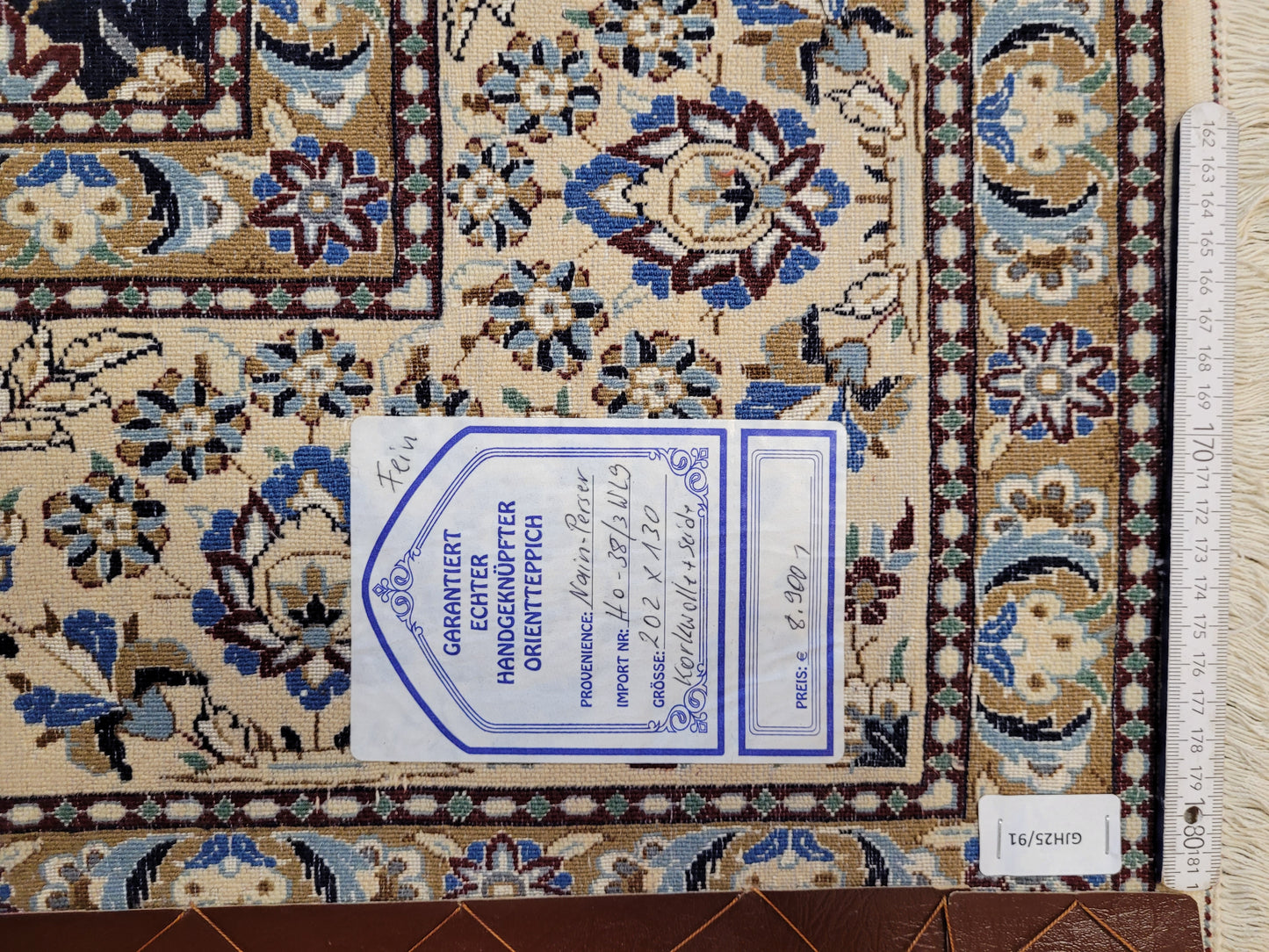 Nain Teppich Korkwolle mit Seide feine Handknüpfung