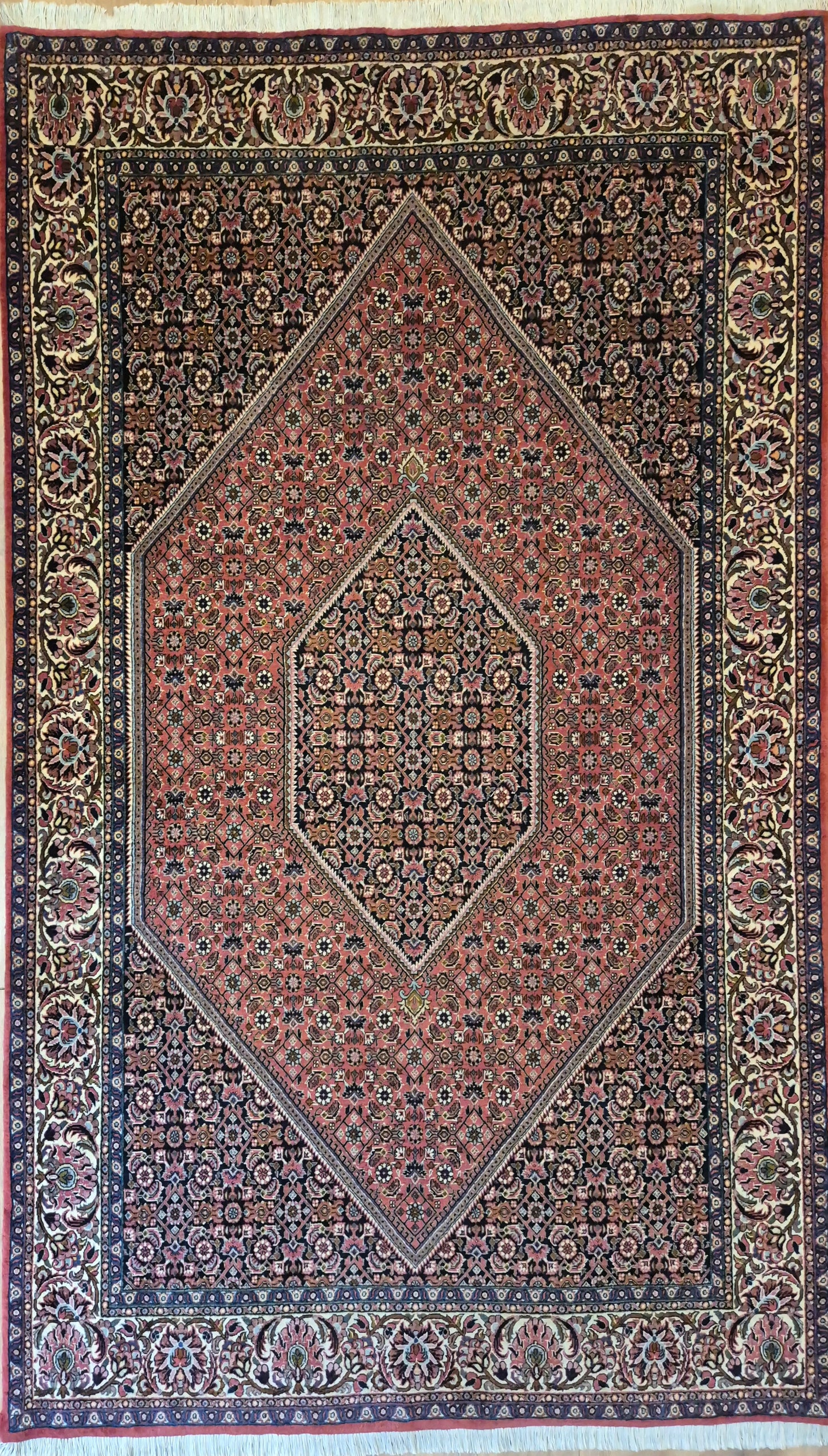 Bidjar Teppich Korkwolle feine Knüpfung geometrisches Medaillon