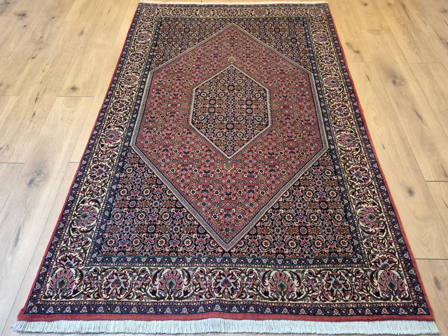 Bidjar Teppich Korkwolle feine Knüpfung geometrisches Medaillon