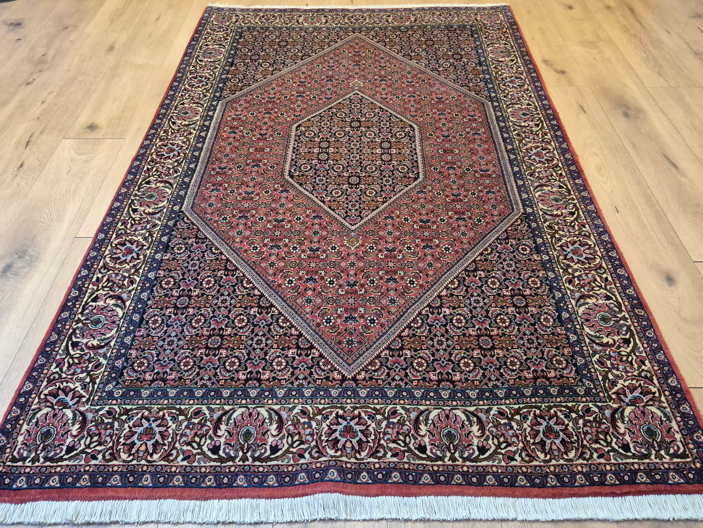 Bidjar Teppich Korkwolle feine Knüpfung geometrisches Medaillon