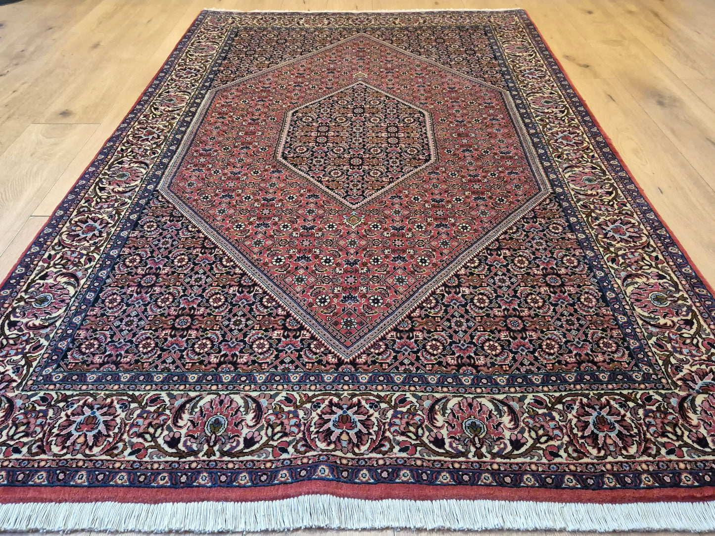 Bidjar Teppich Korkwolle feine Knüpfung geometrisches Medaillon