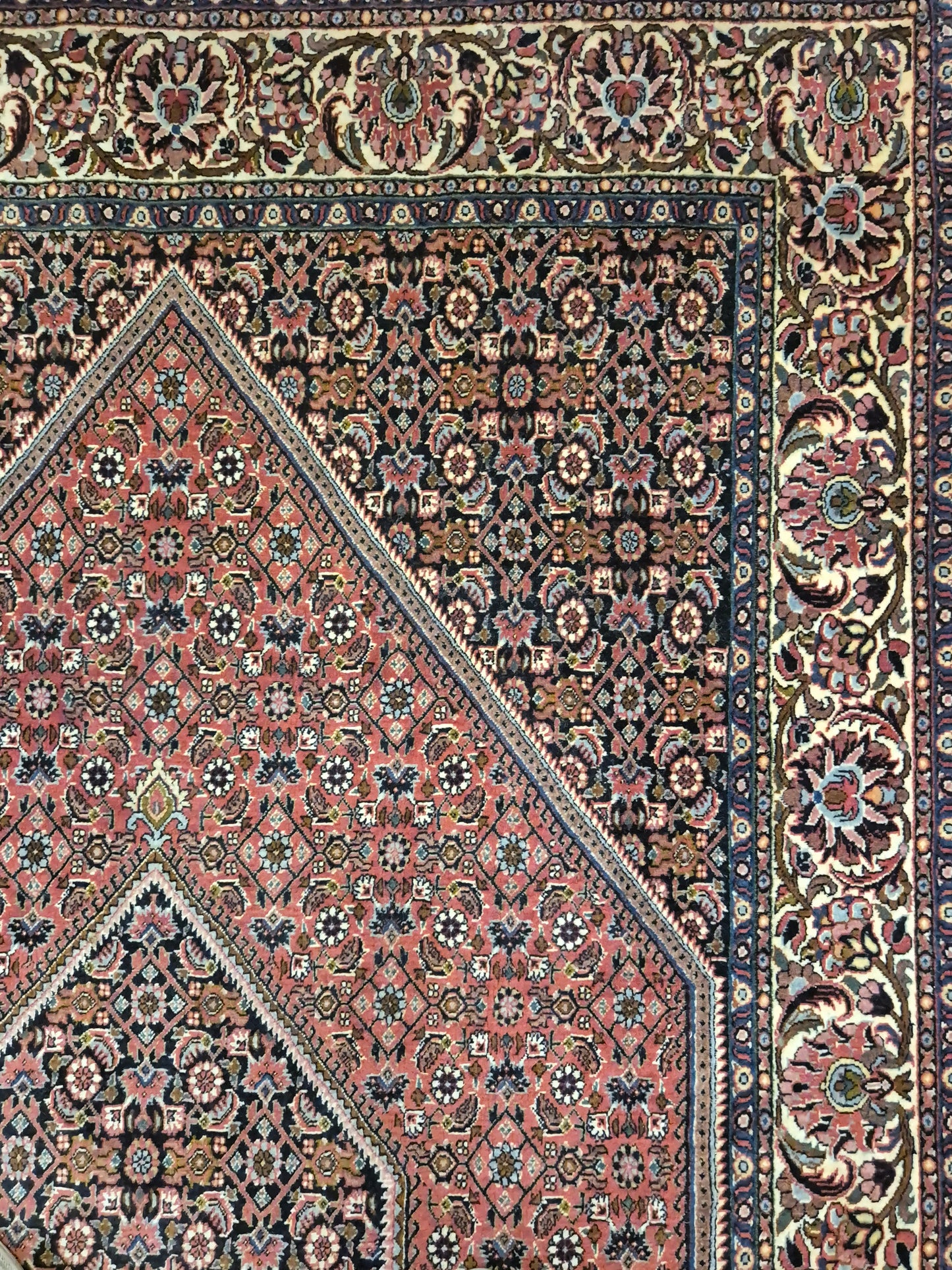 Bidjar Teppich Korkwolle feine Knüpfung geometrisches Medaillon