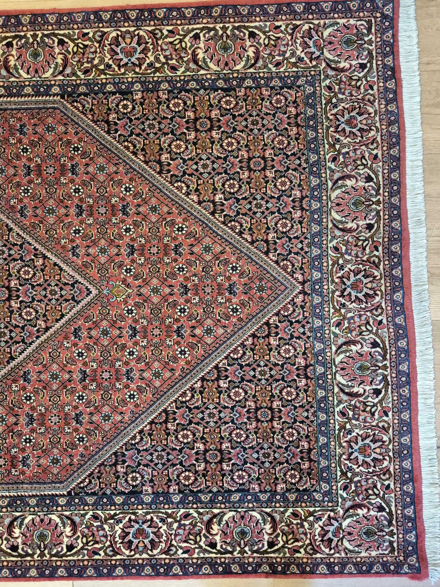 Bidjar Teppich Korkwolle feine Knüpfung geometrisches Medaillon