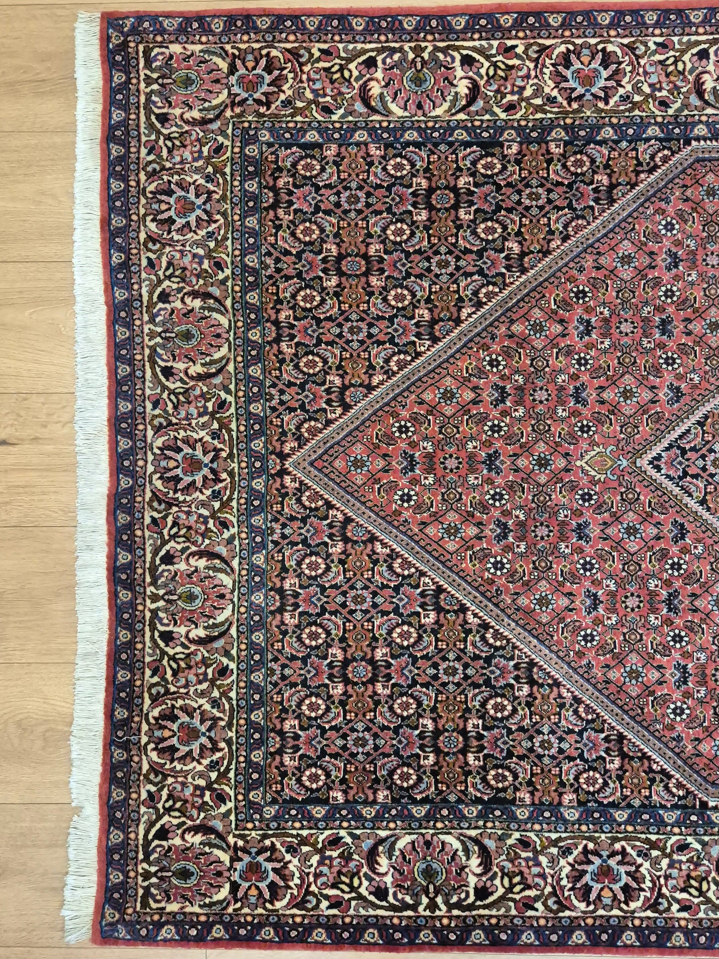 Bidjar Teppich Korkwolle feine Knüpfung geometrisches Medaillon