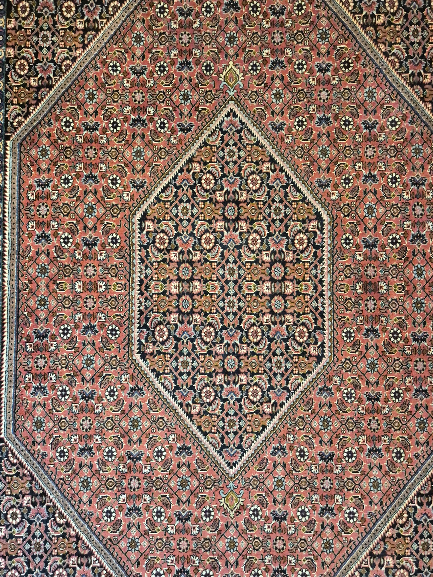 Bidjar Teppich Korkwolle feine Knüpfung geometrisches Medaillon