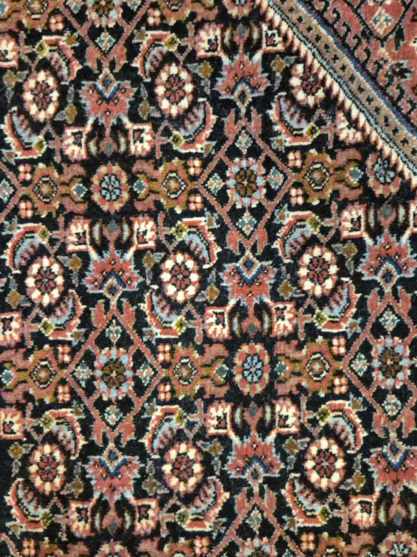 Bidjar Teppich Korkwolle feine Knüpfung geometrisches Medaillon