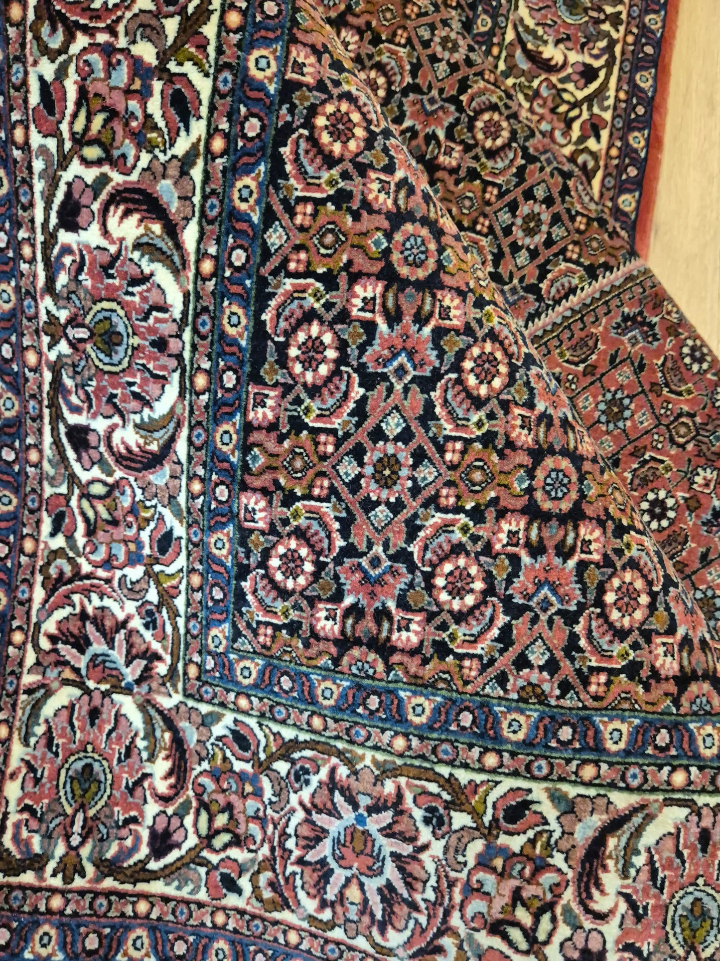 Bidjar Teppich Korkwolle feine Knüpfung geometrisches Medaillon