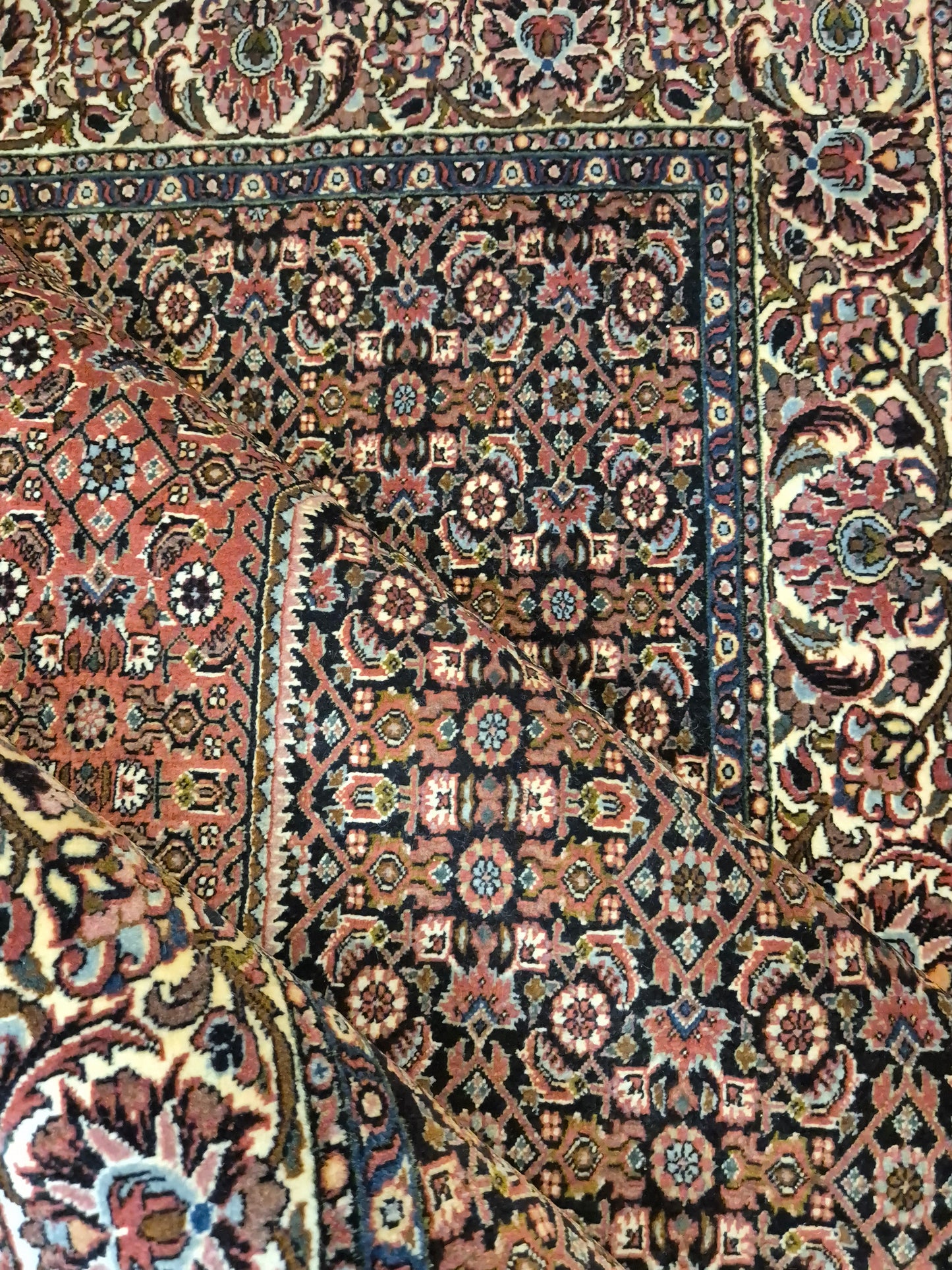 Bidjar Teppich Korkwolle feine Knüpfung geometrisches Medaillon