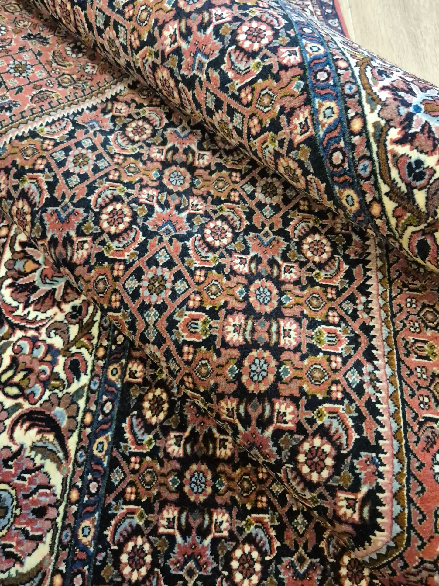 Bidjar Teppich Korkwolle feine Knüpfung geometrisches Medaillon