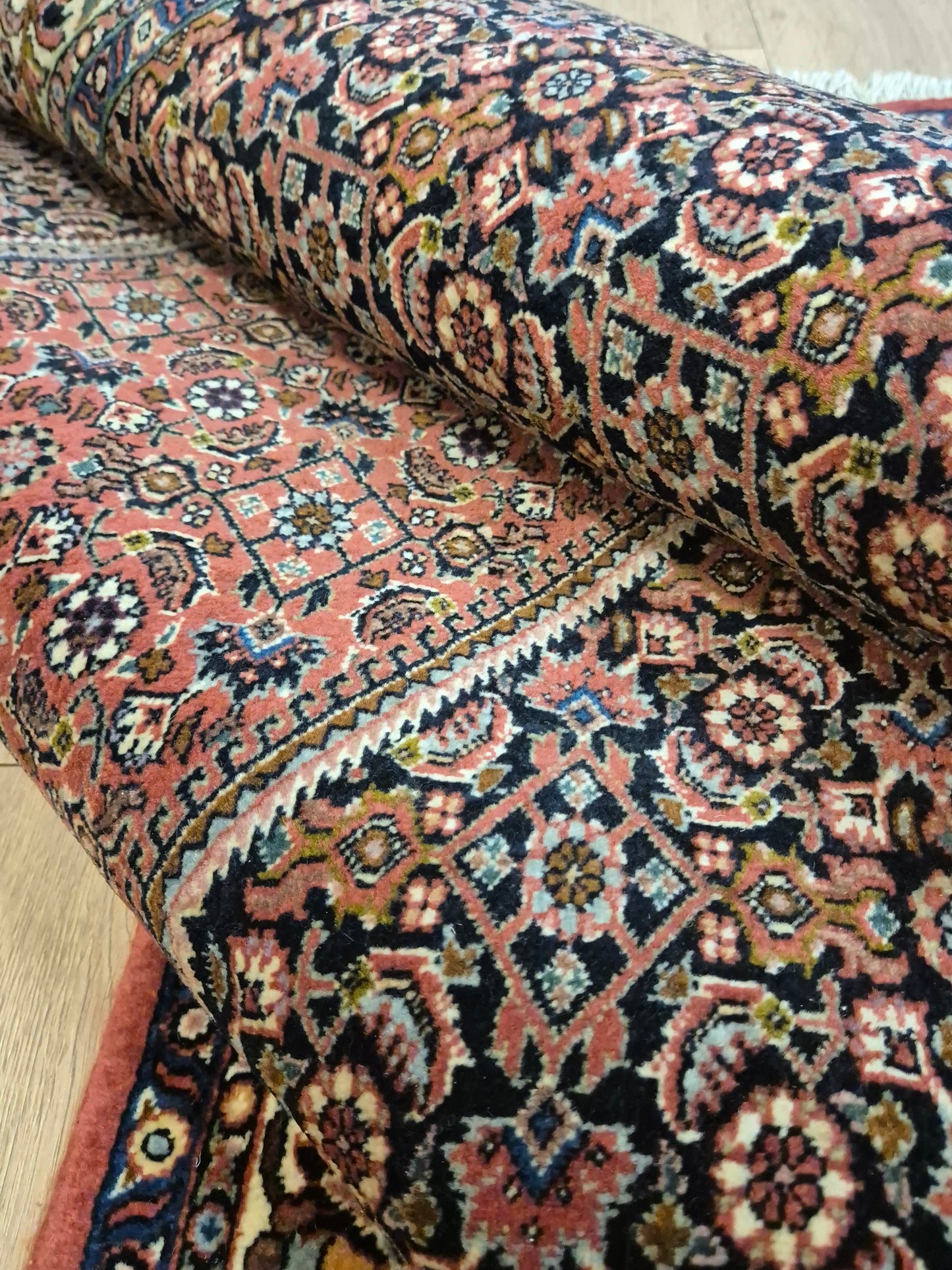 Bidjar Teppich Korkwolle feine Knüpfung geometrisches Medaillon