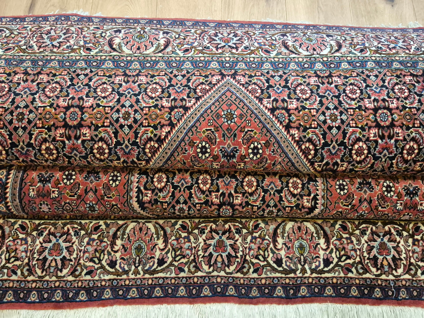 Bidjar Teppich Korkwolle feine Knüpfung geometrisches Medaillon