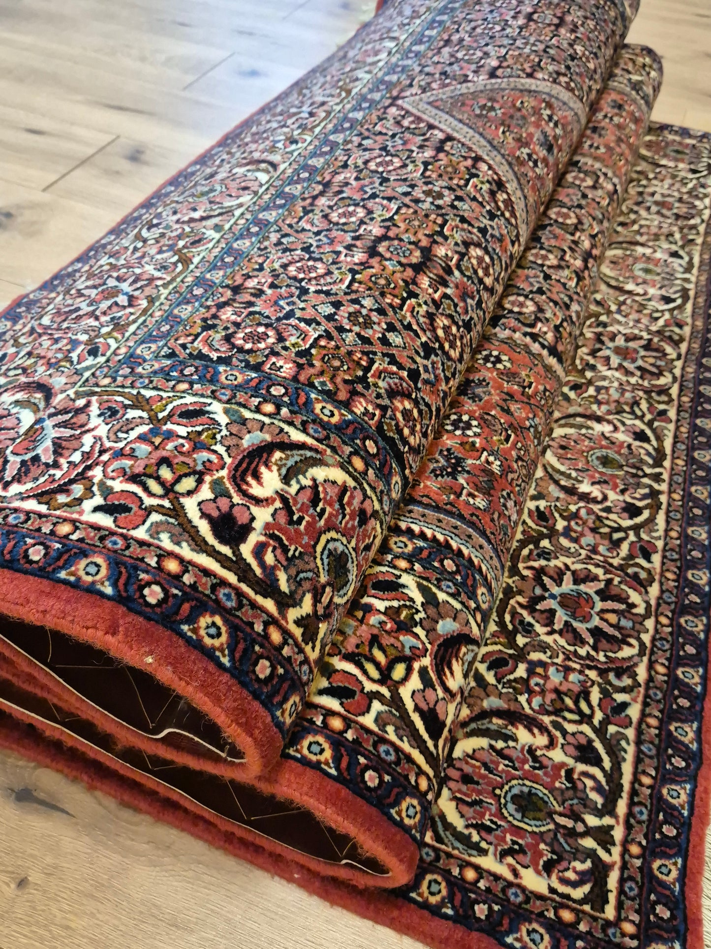 Bidjar Teppich Korkwolle feine Knüpfung geometrisches Medaillon