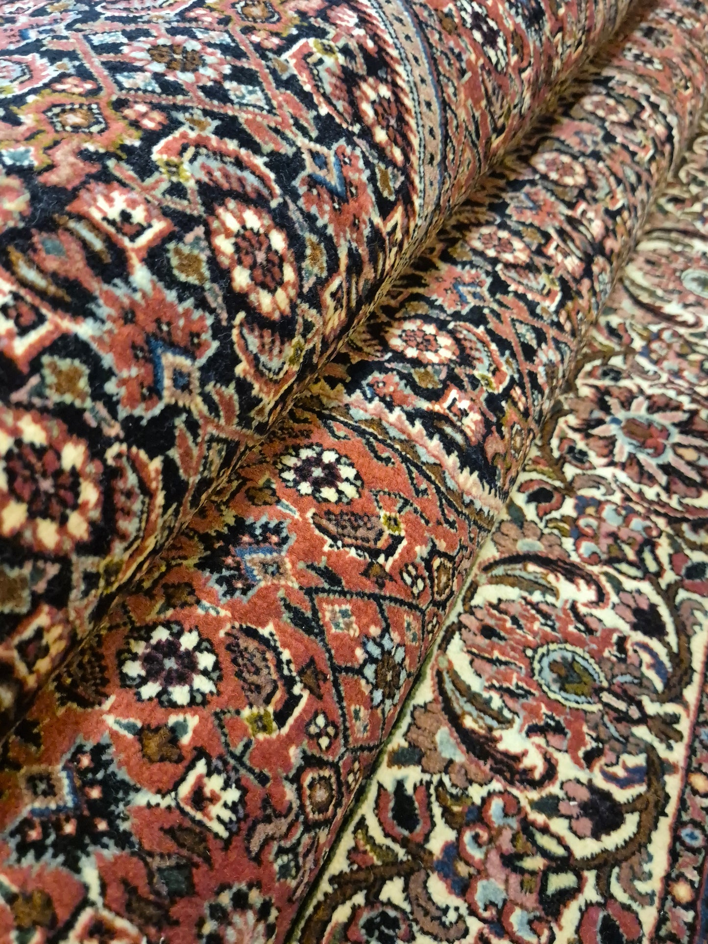 Bidjar Teppich Korkwolle feine Knüpfung geometrisches Medaillon