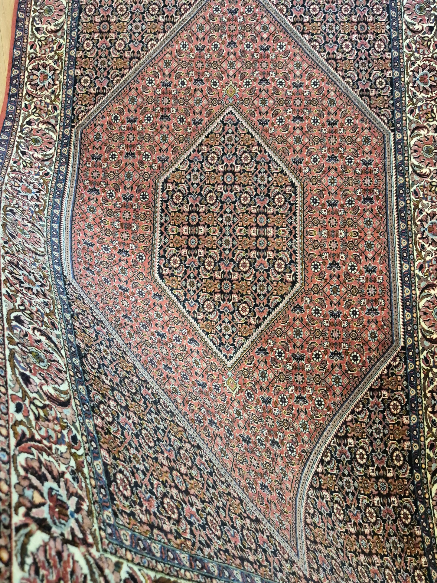 Bidjar Teppich Korkwolle feine Knüpfung geometrisches Medaillon