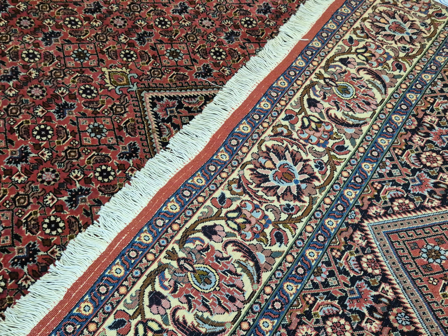 Bidjar Teppich Korkwolle feine Knüpfung geometrisches Medaillon