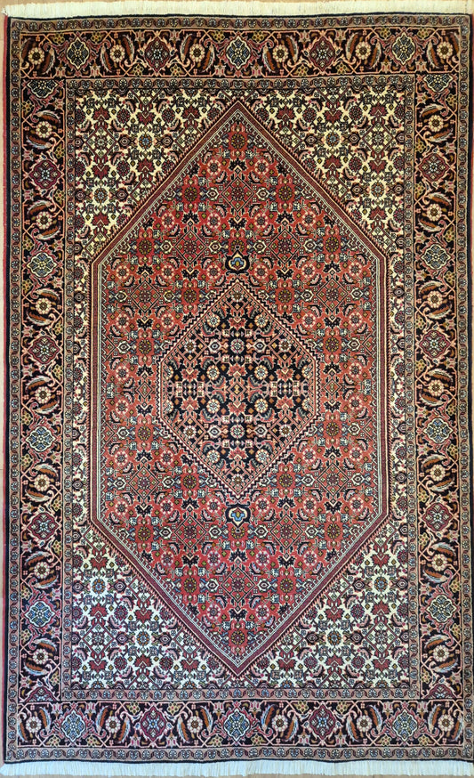 Bidjar Teppich Korkwolle Medaillon florales Design feine Knüpfung