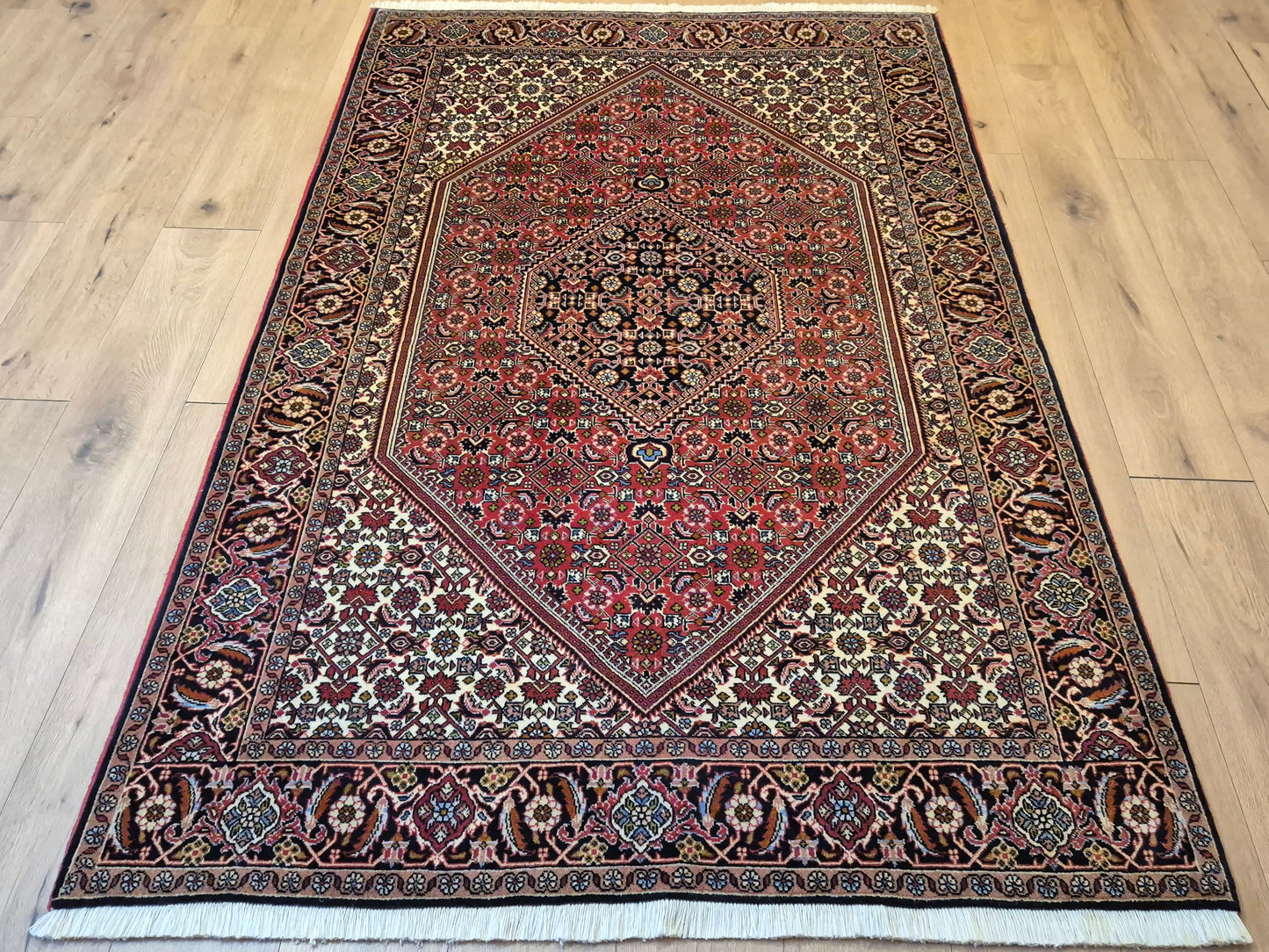 Bidjar Teppich Korkwolle Medaillon florales Design feine Knüpfung