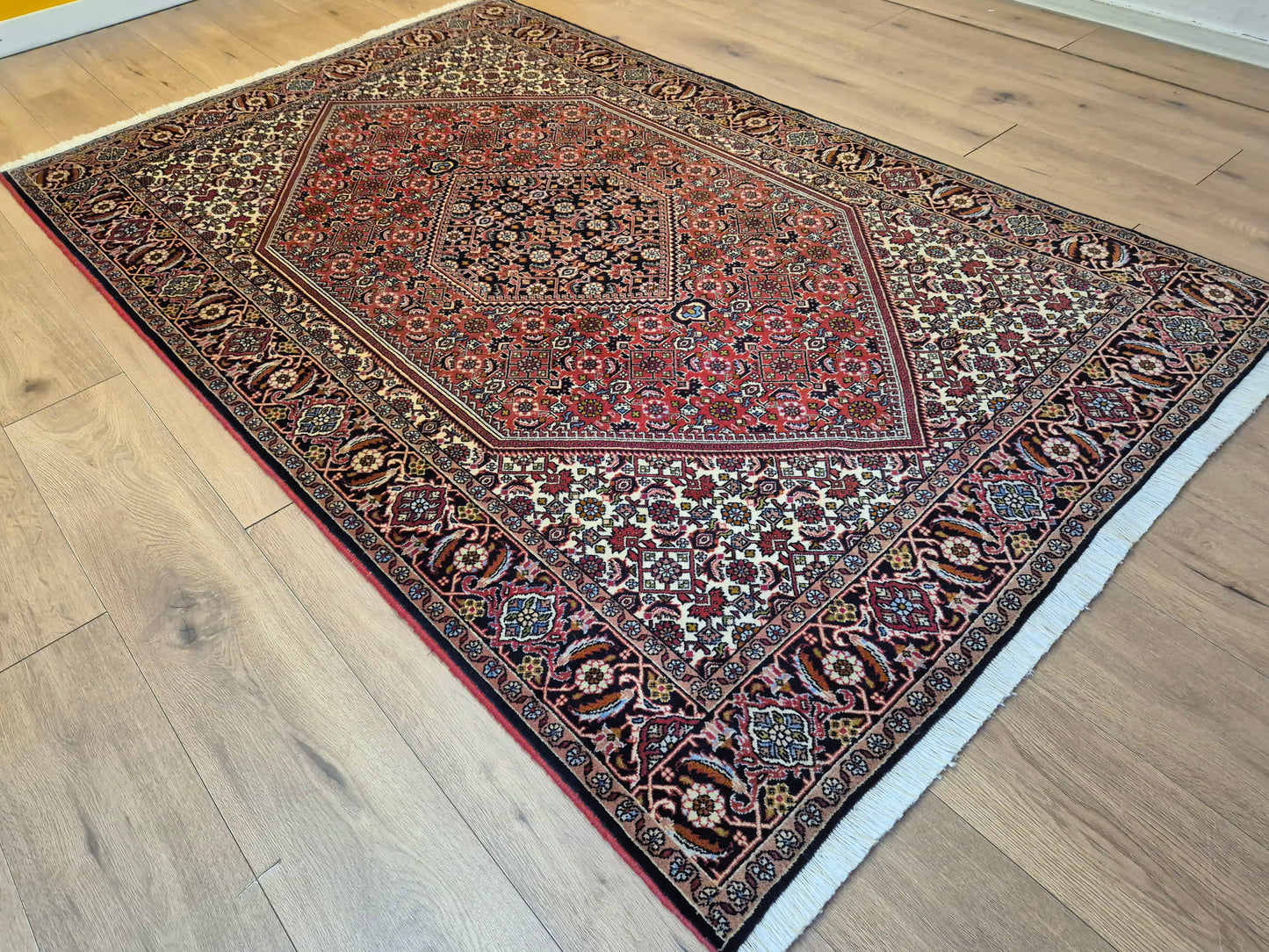 Bidjar Teppich Korkwolle Medaillon florales Design feine Knüpfung