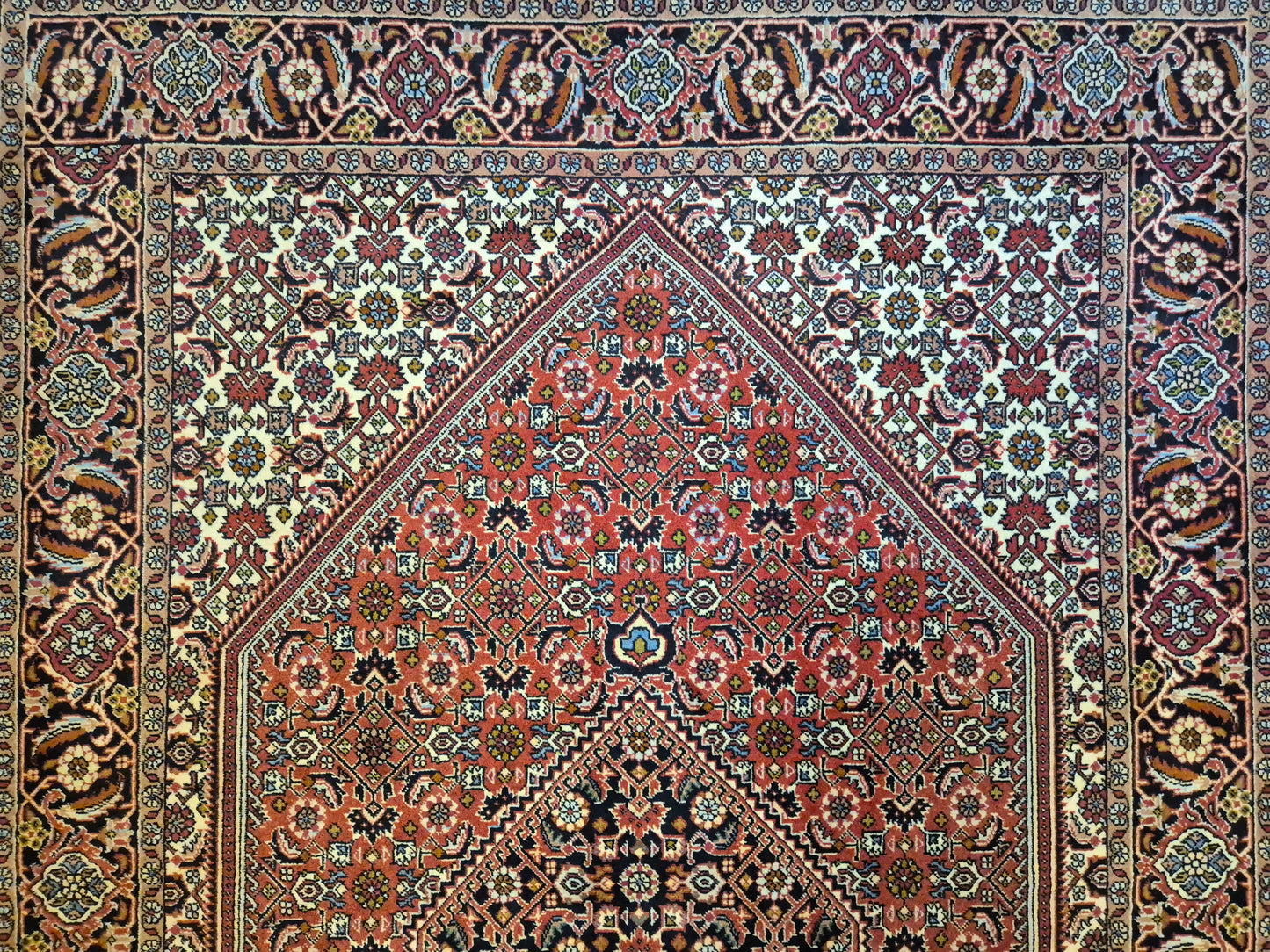 Bidjar Teppich Korkwolle Medaillon florales Design feine Knüpfung