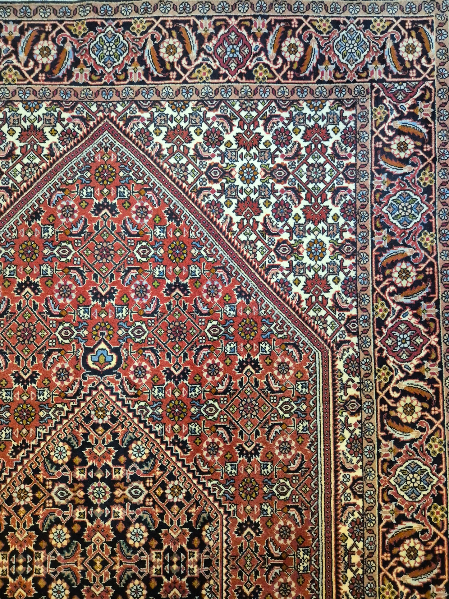 Bidjar Teppich Korkwolle Medaillon florales Design feine Knüpfung