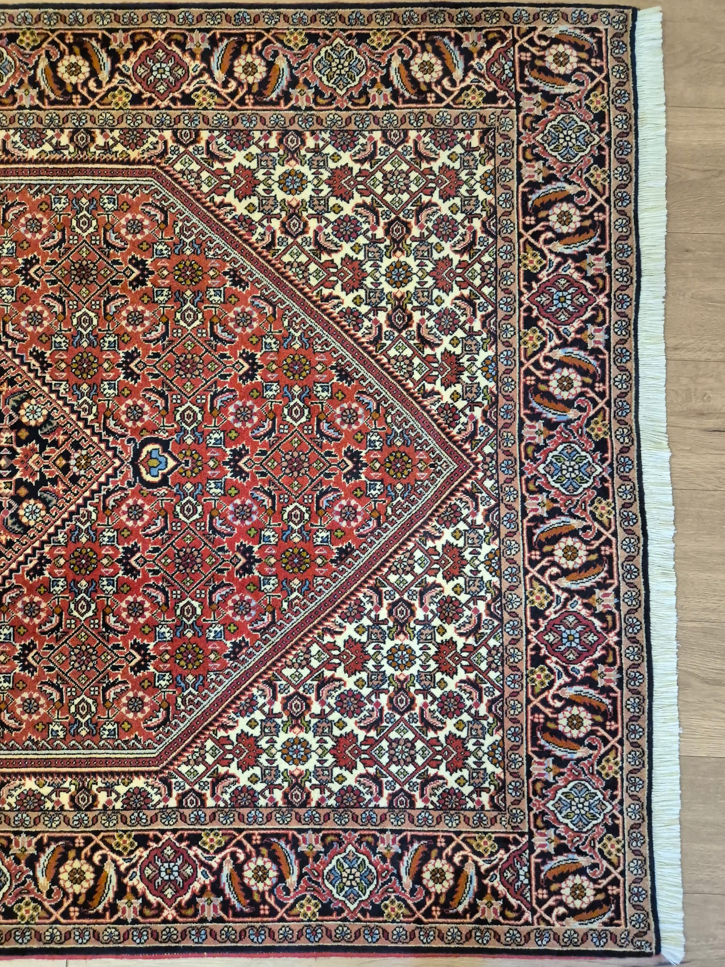 Bidjar Teppich Korkwolle Medaillon florales Design feine Knüpfung