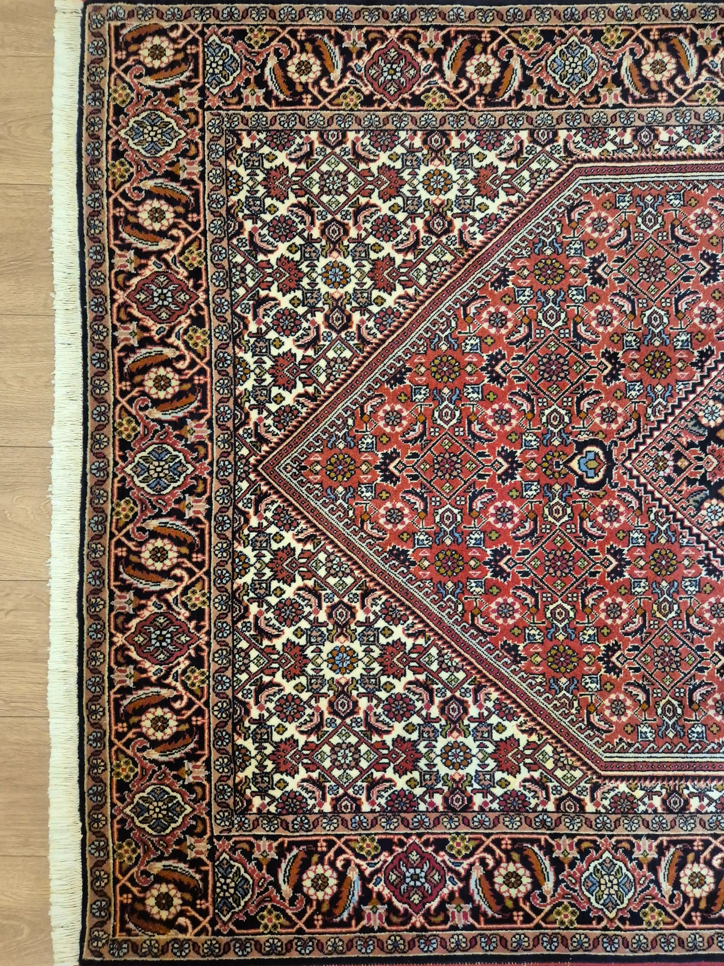 Bidjar Teppich Korkwolle Medaillon florales Design feine Knüpfung