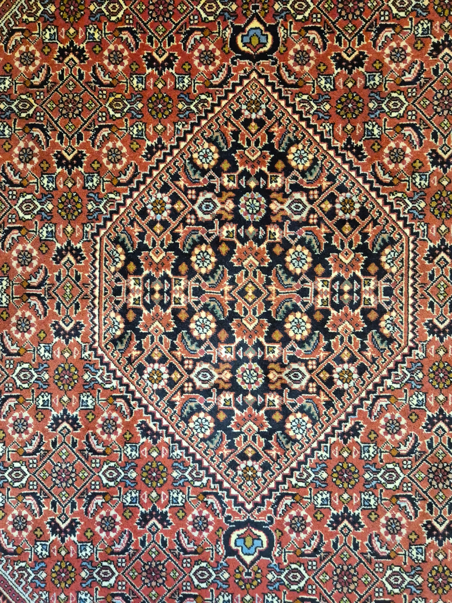 Bidjar Teppich Korkwolle Medaillon florales Design feine Knüpfung