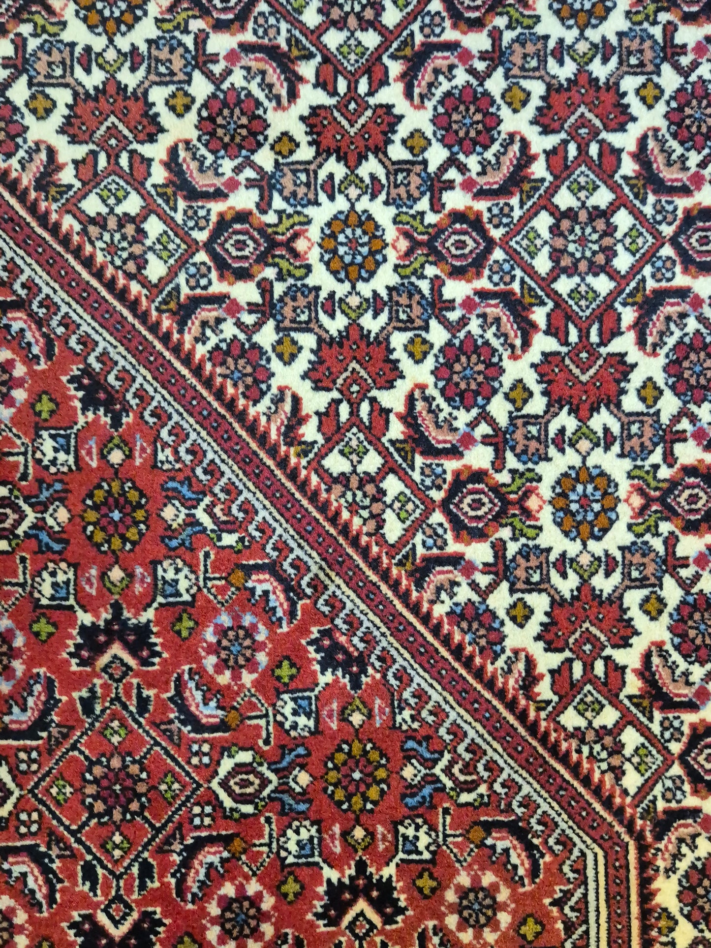 Bidjar Teppich Korkwolle Medaillon florales Design feine Knüpfung