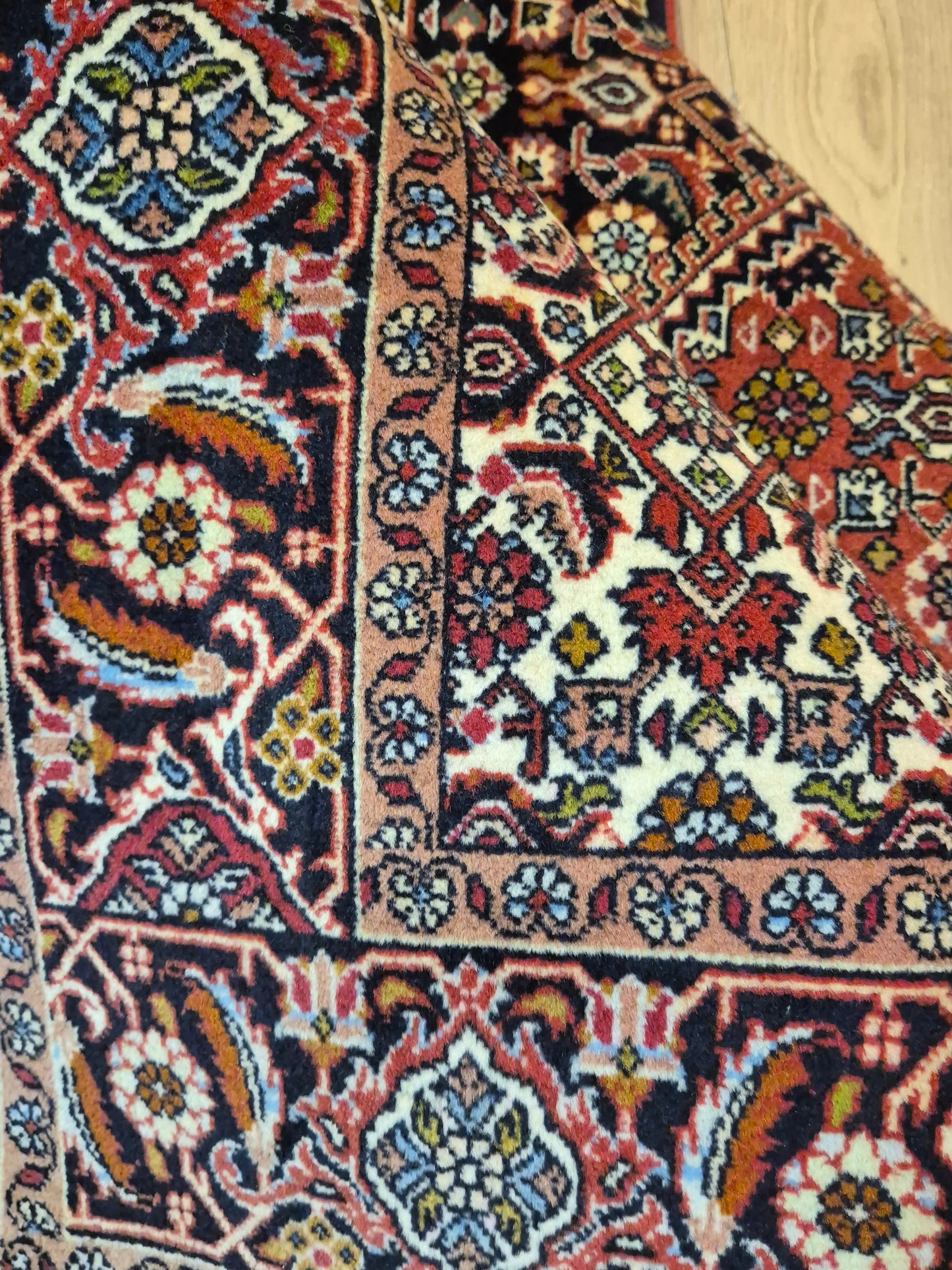 Bidjar Teppich Korkwolle Medaillon florales Design feine Knüpfung