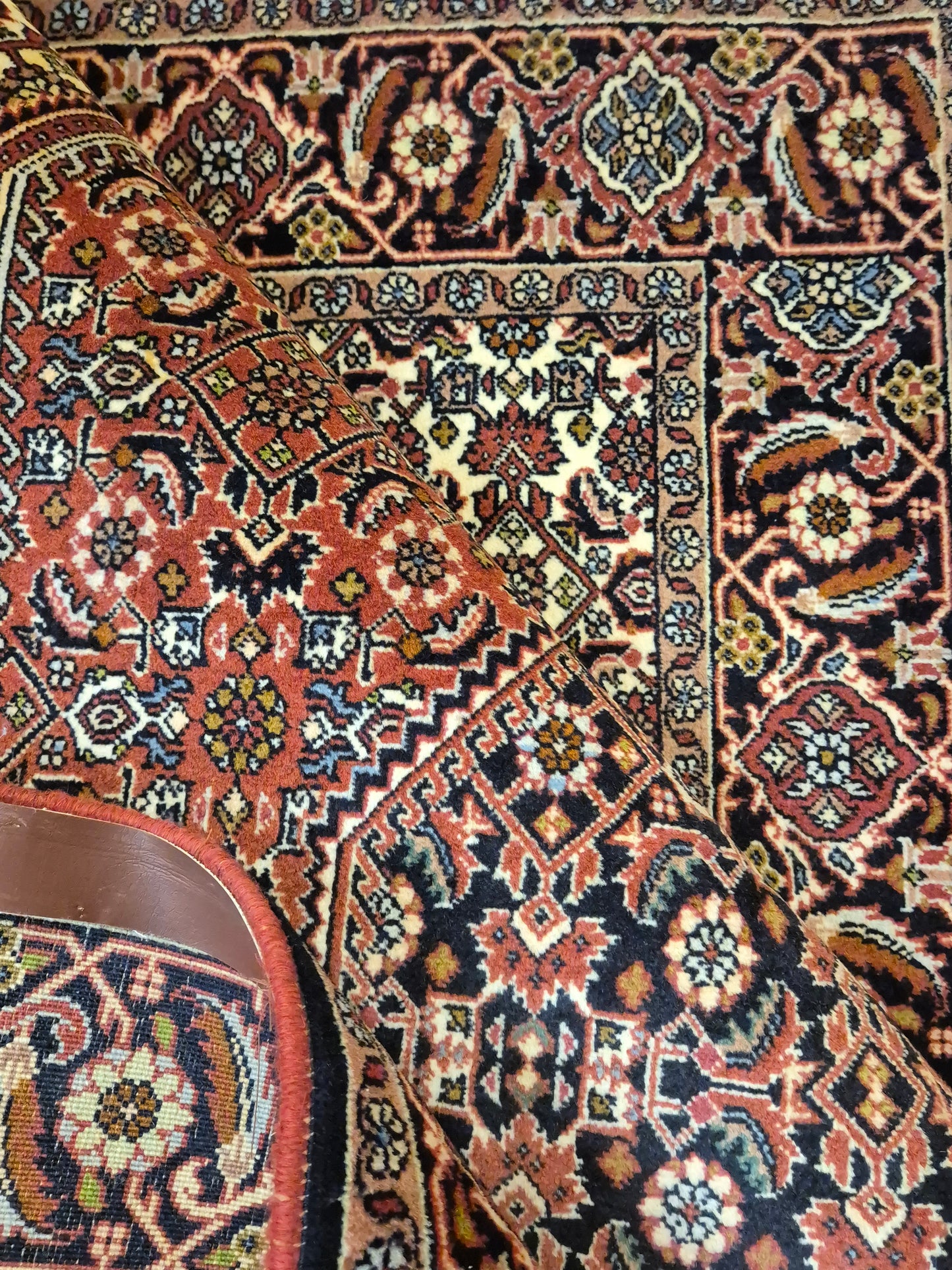 Bidjar Teppich Korkwolle Medaillon florales Design feine Knüpfung