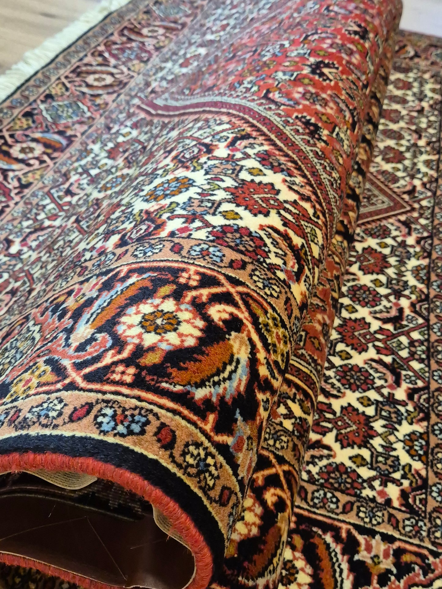 Bidjar Teppich Korkwolle Medaillon florales Design feine Knüpfung