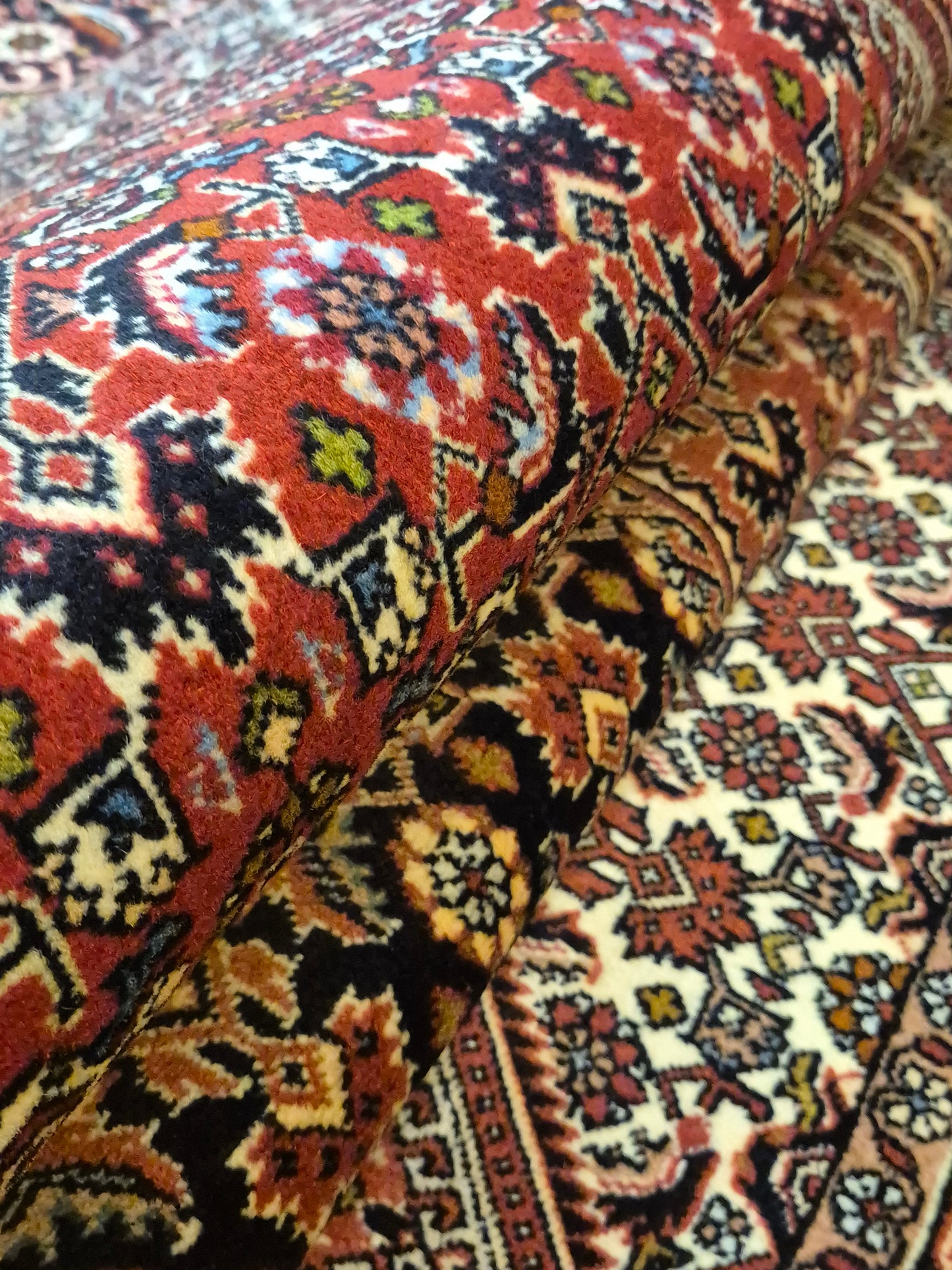 Bidjar Teppich Korkwolle Medaillon florales Design feine Knüpfung