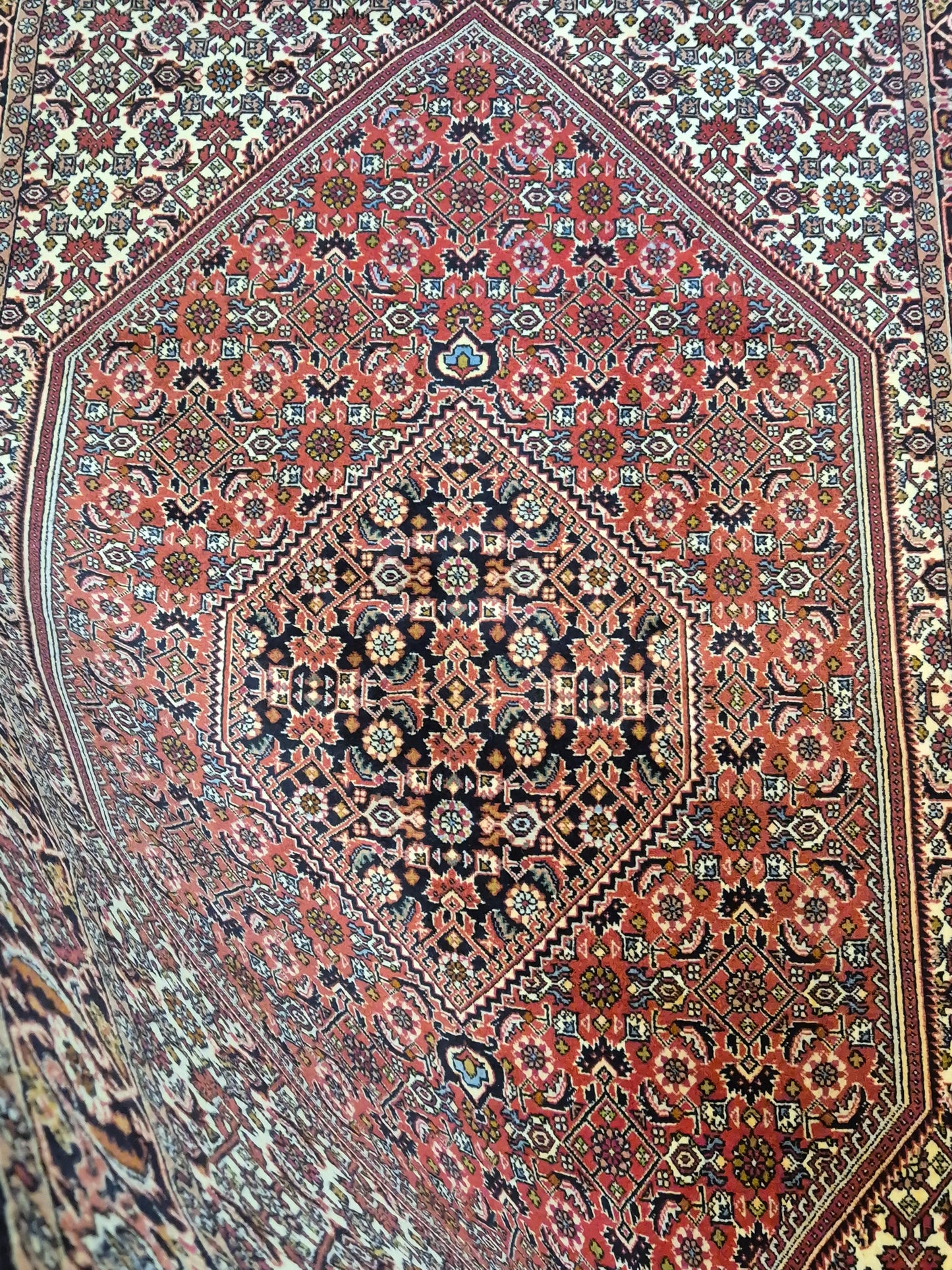 Bidjar Teppich Korkwolle Medaillon florales Design feine Knüpfung