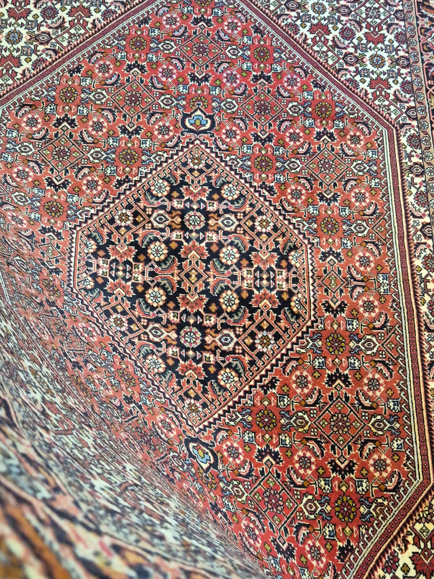 Bidjar Teppich Korkwolle Medaillon florales Design feine Knüpfung