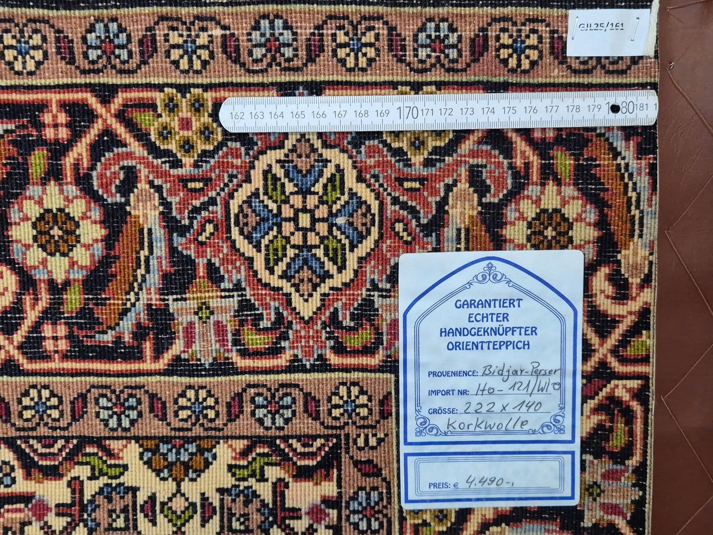 Bidjar Teppich Korkwolle Medaillon florales Design feine Knüpfung