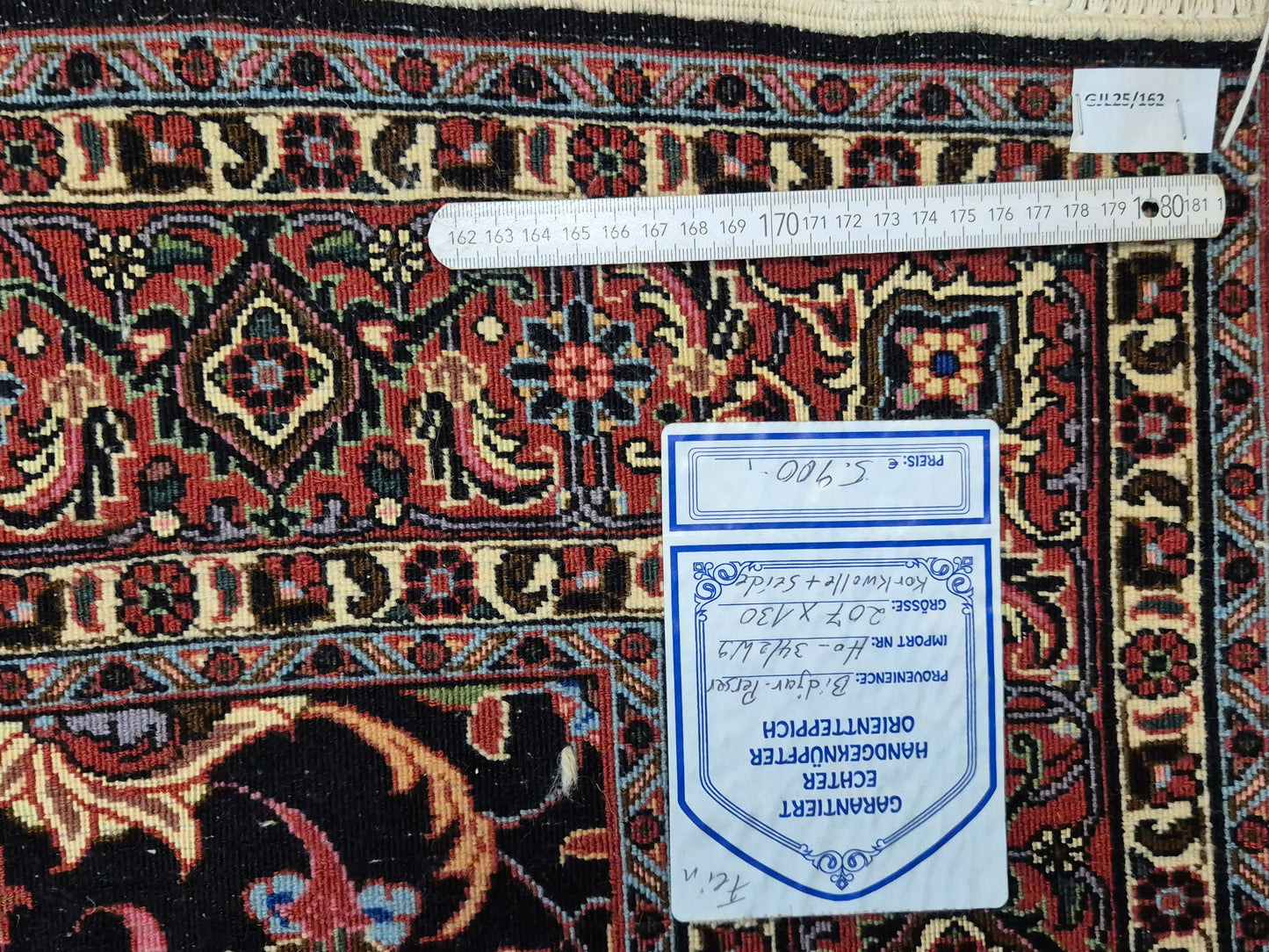 Bidjar Teppich Korkwolle Seide florales Allover-Muster feine Knüpfung