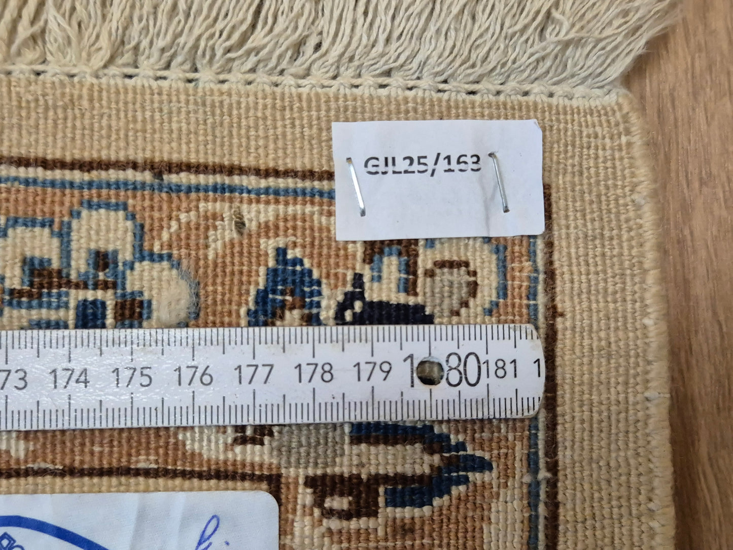 Nain Teppich Korkwolle Seide Medaillon florales Design feine Knüpfung