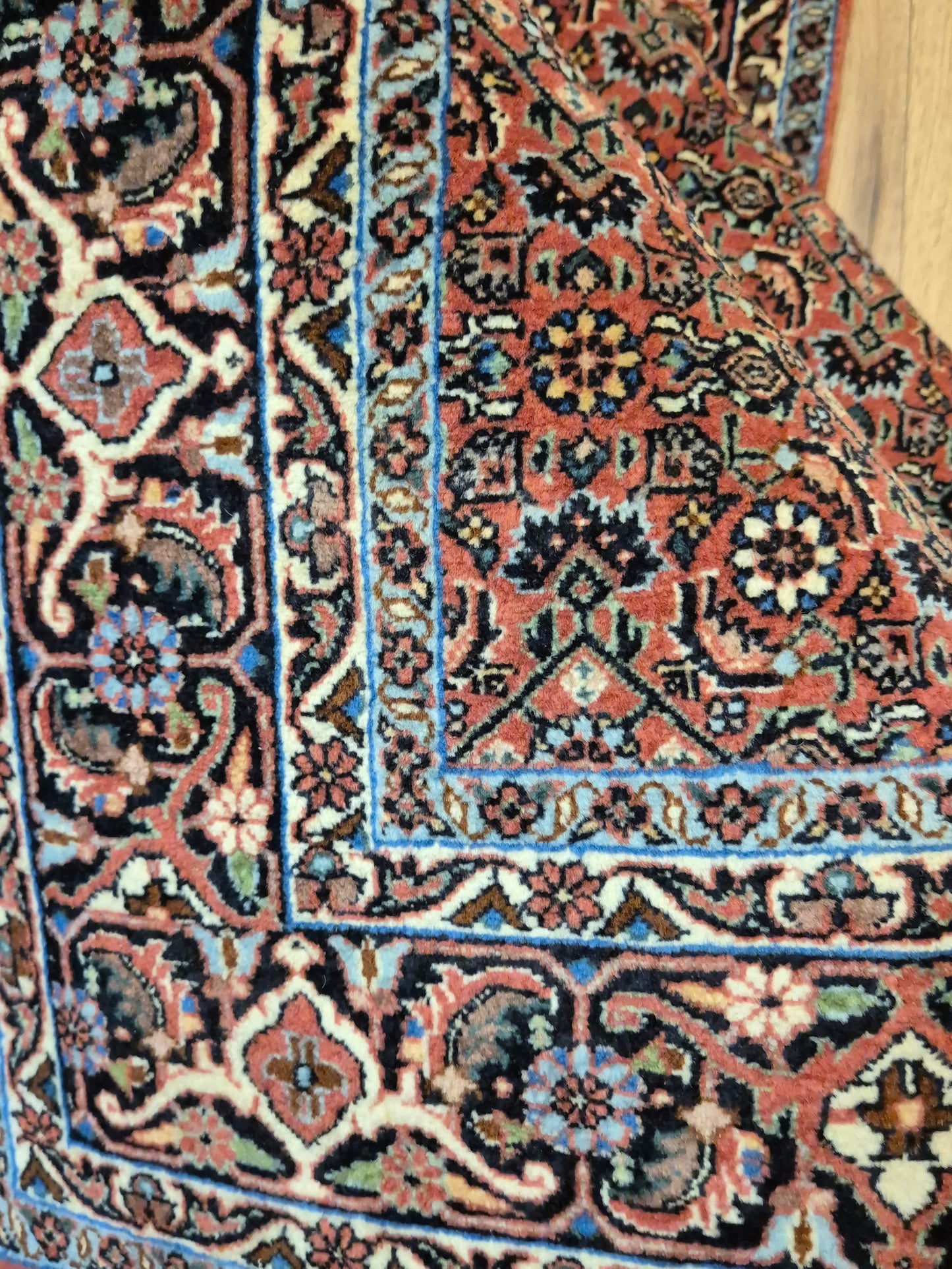 Bidjar Teppich Korkwolle Allover-Muster feine Knüpfung