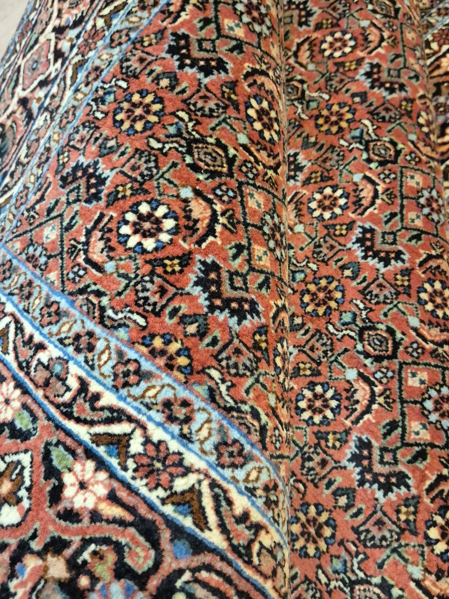 Bidjar Teppich Korkwolle Allover-Muster feine Knüpfung